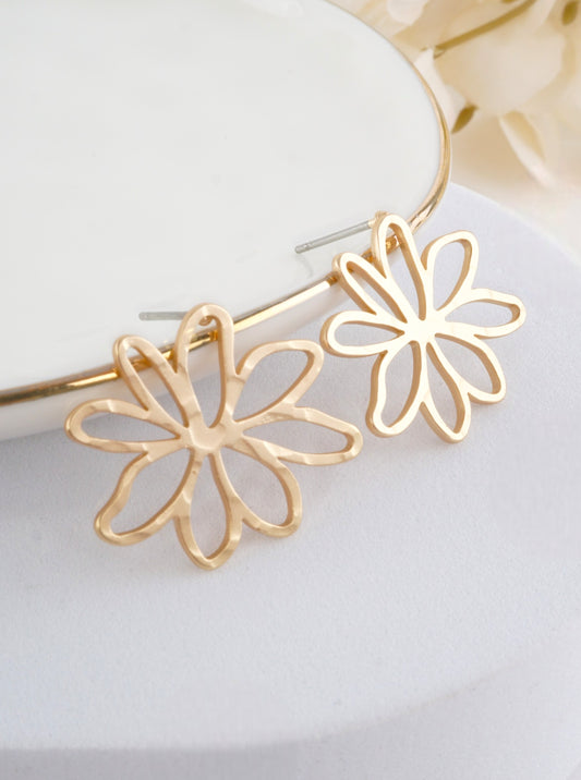 Matte Flower Post Back Earrings
