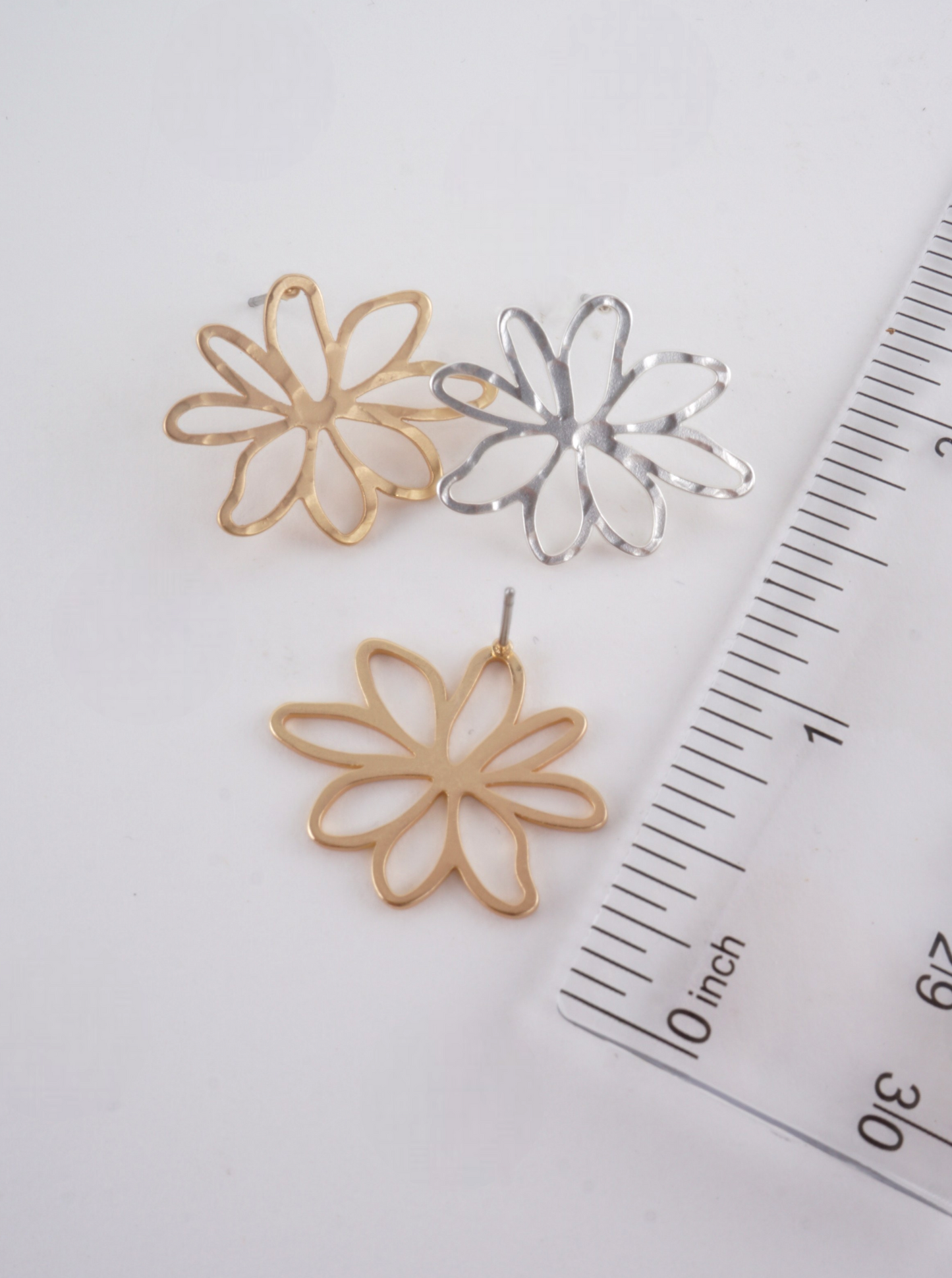 Matte Flower Post Back Earrings