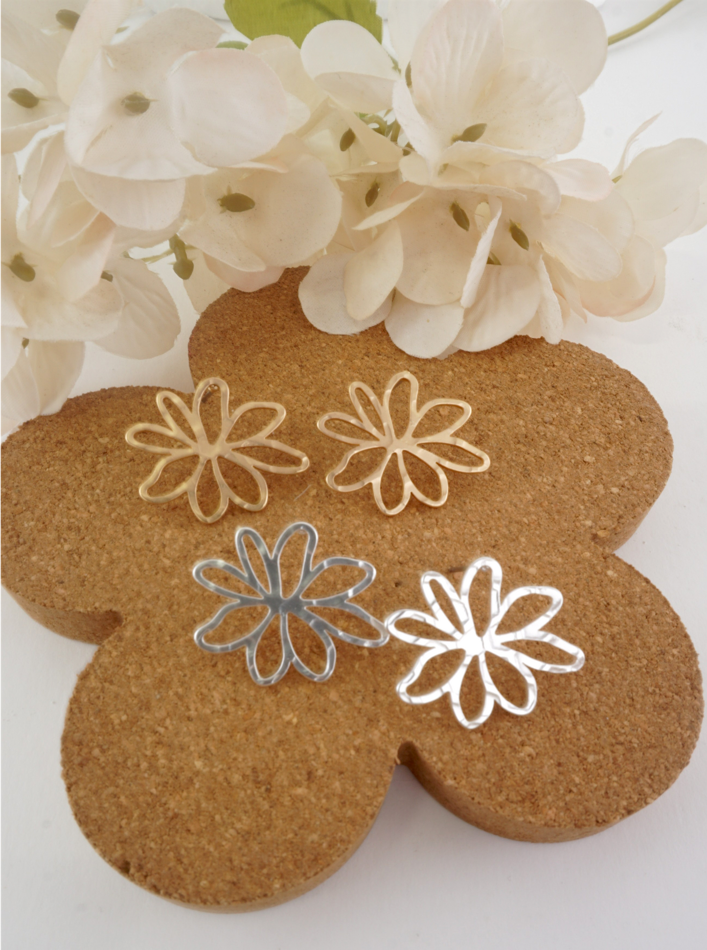 Matte Flower Post Back Earrings