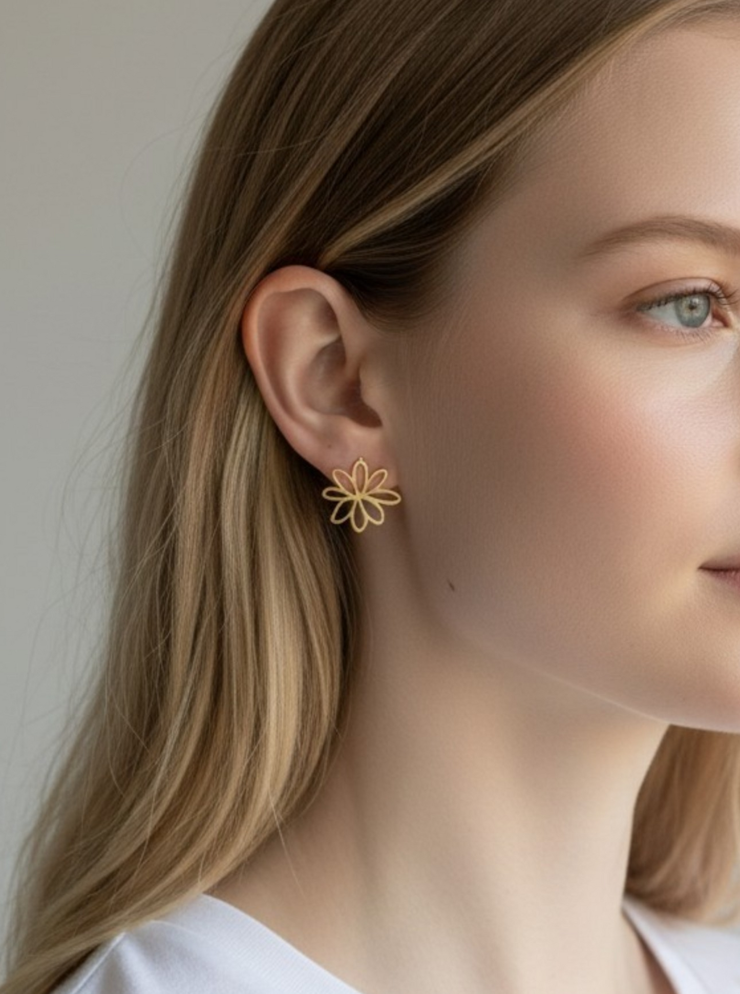 Matte Flower Post Back Earrings