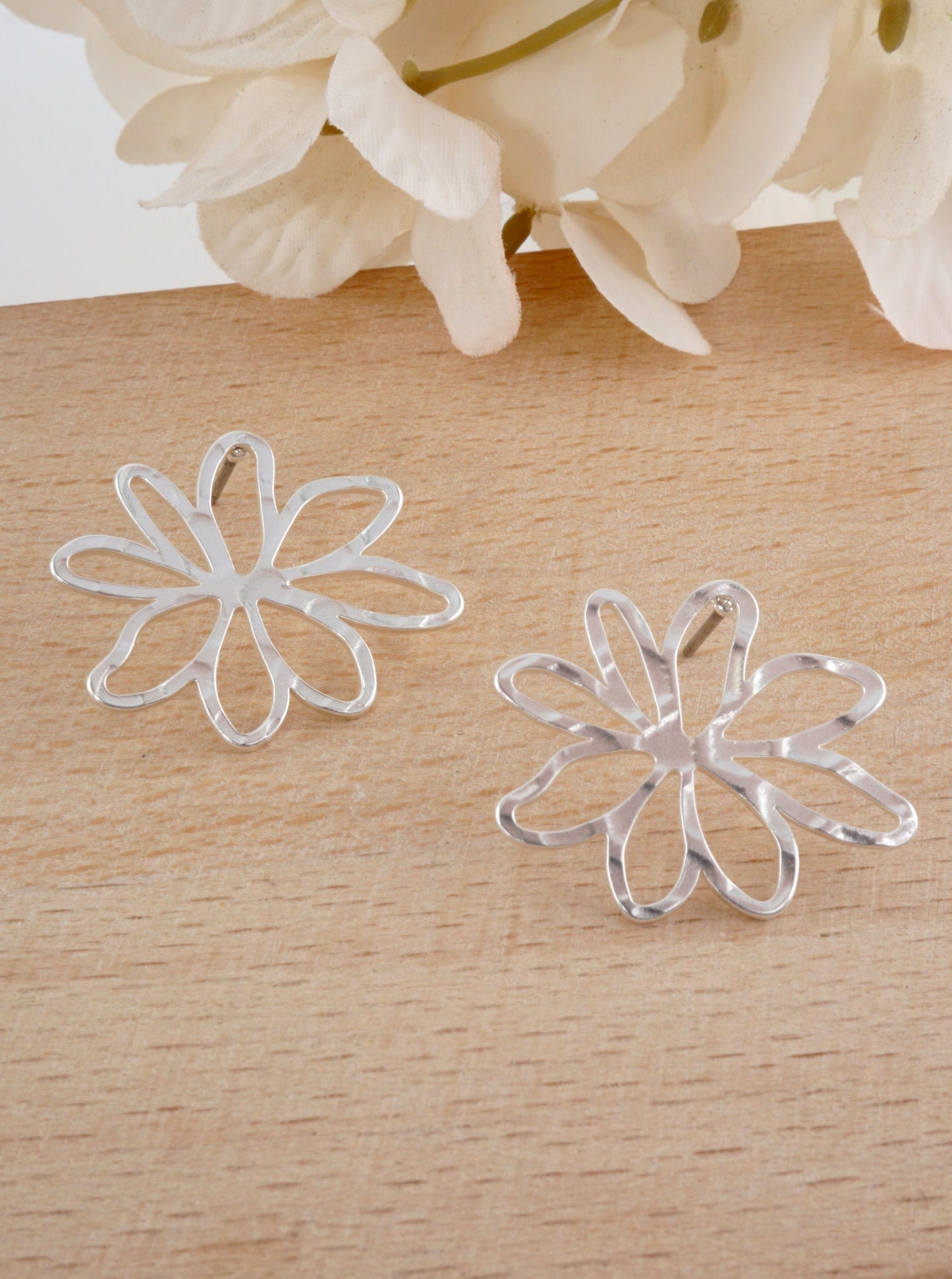 Matte Flower Post Back Earrings