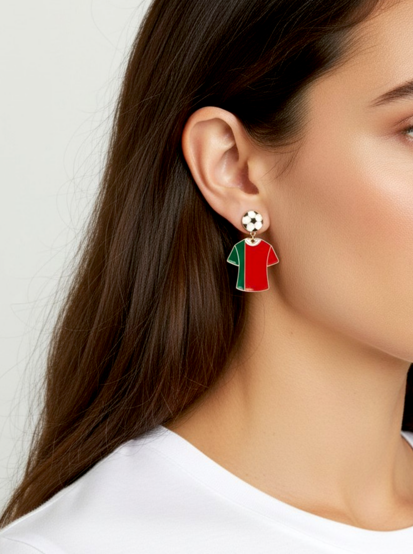 Enameled Soccer Shirt Earrings