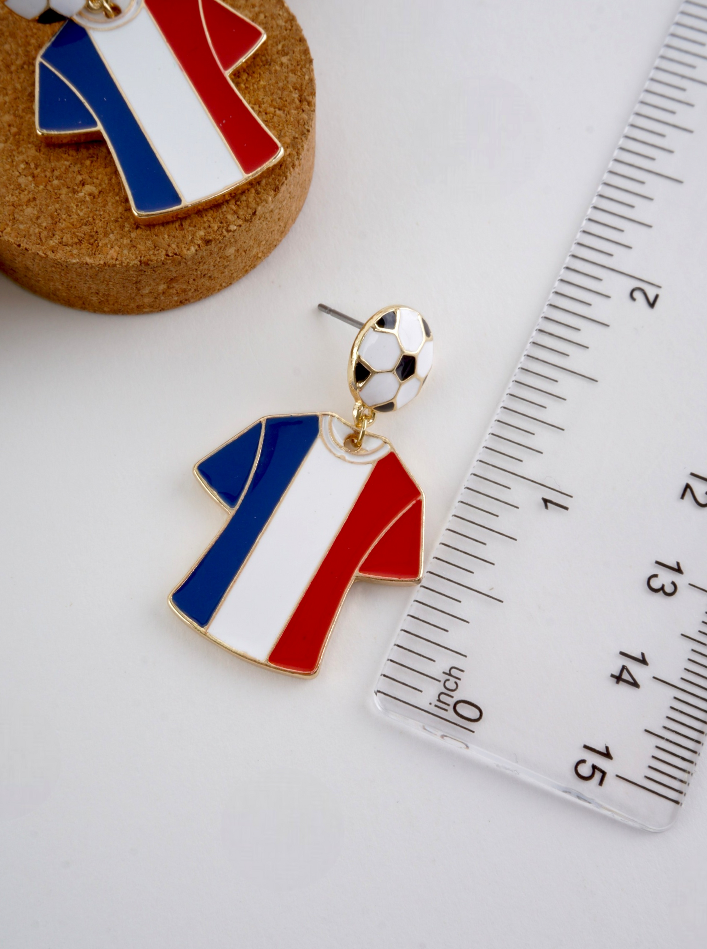 Enameled Soccer Shirt Earrings