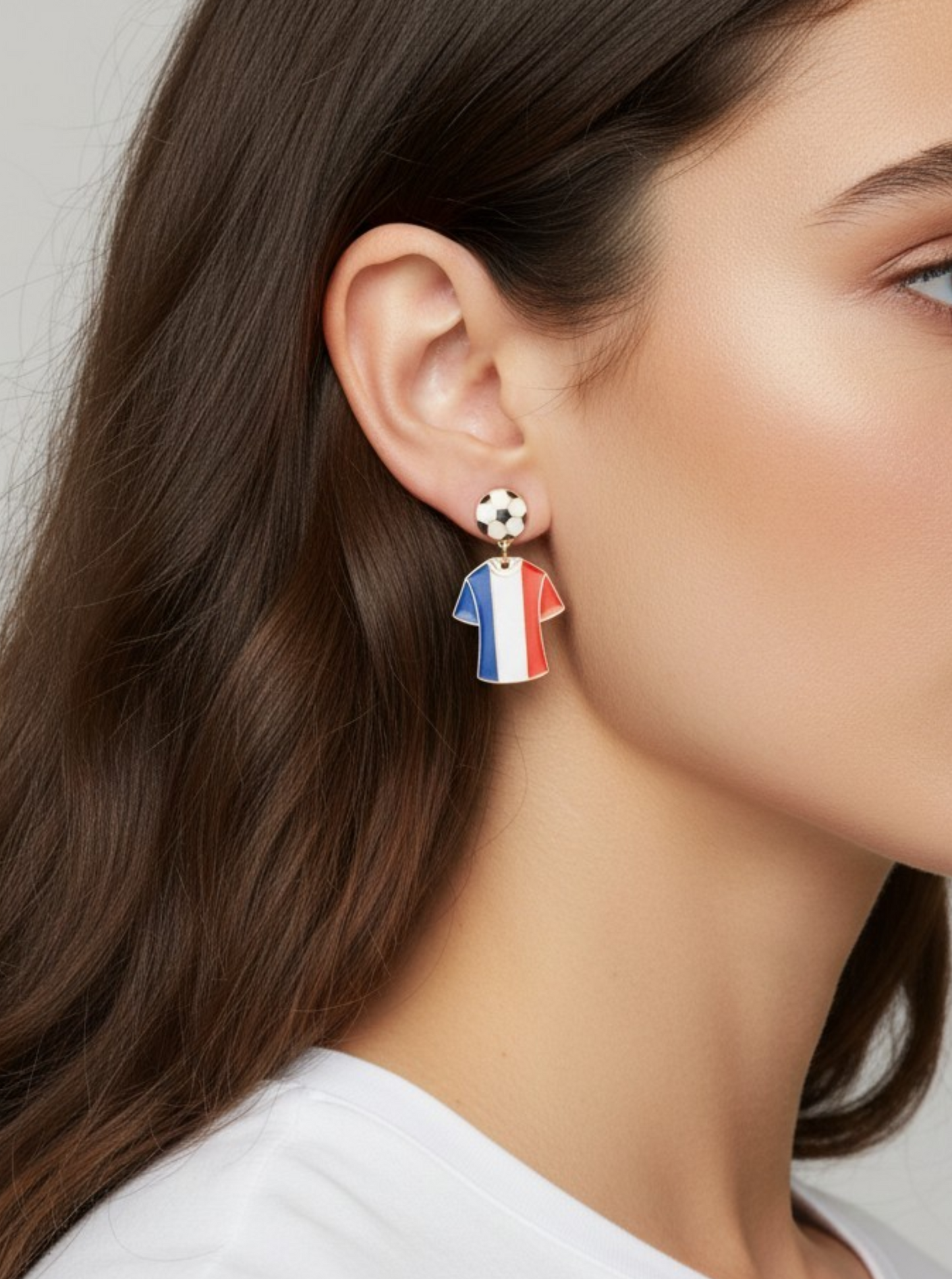 Enameled Soccer Shirt Earrings