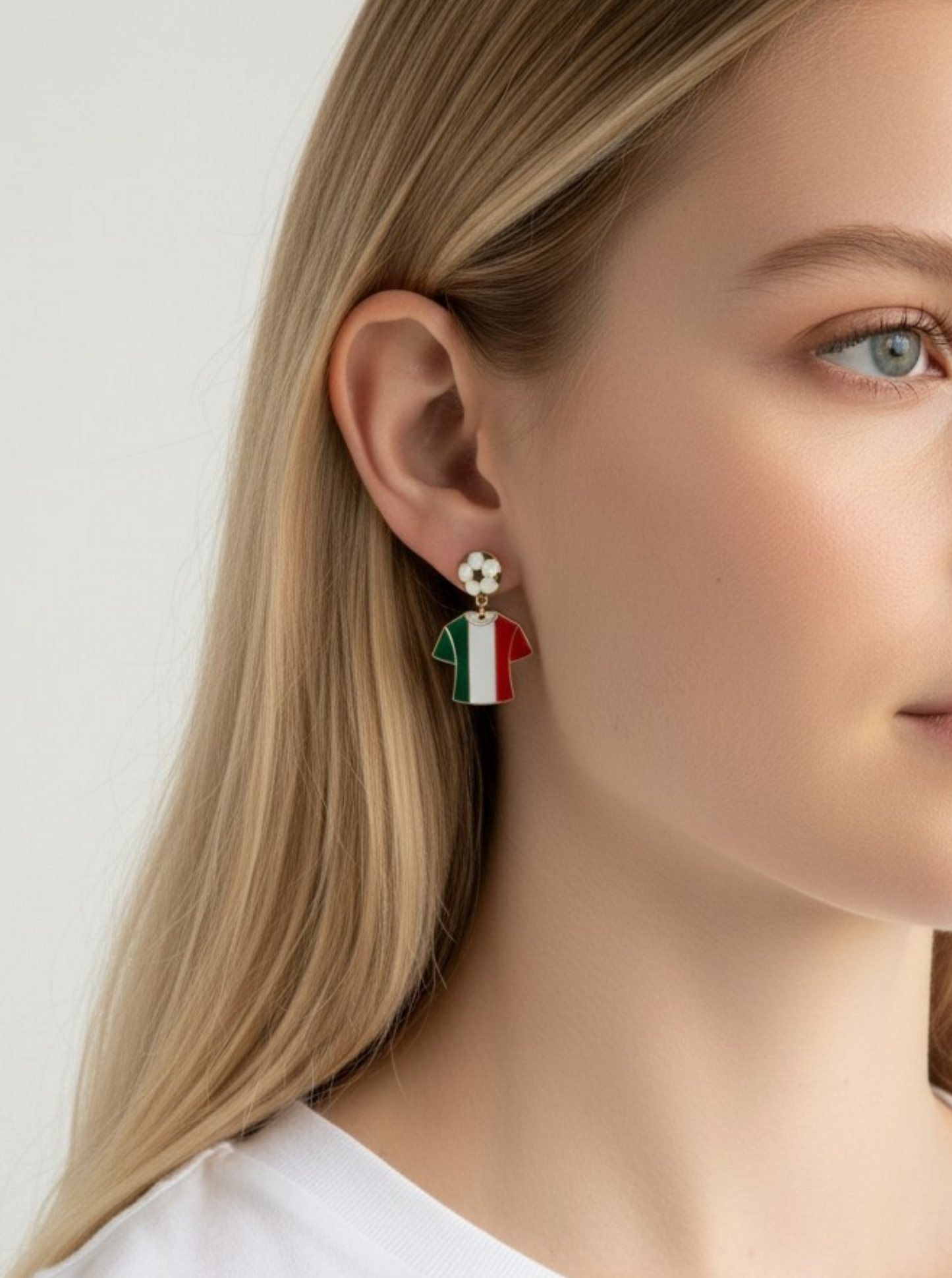 Enameled Soccer Shirt Earrings