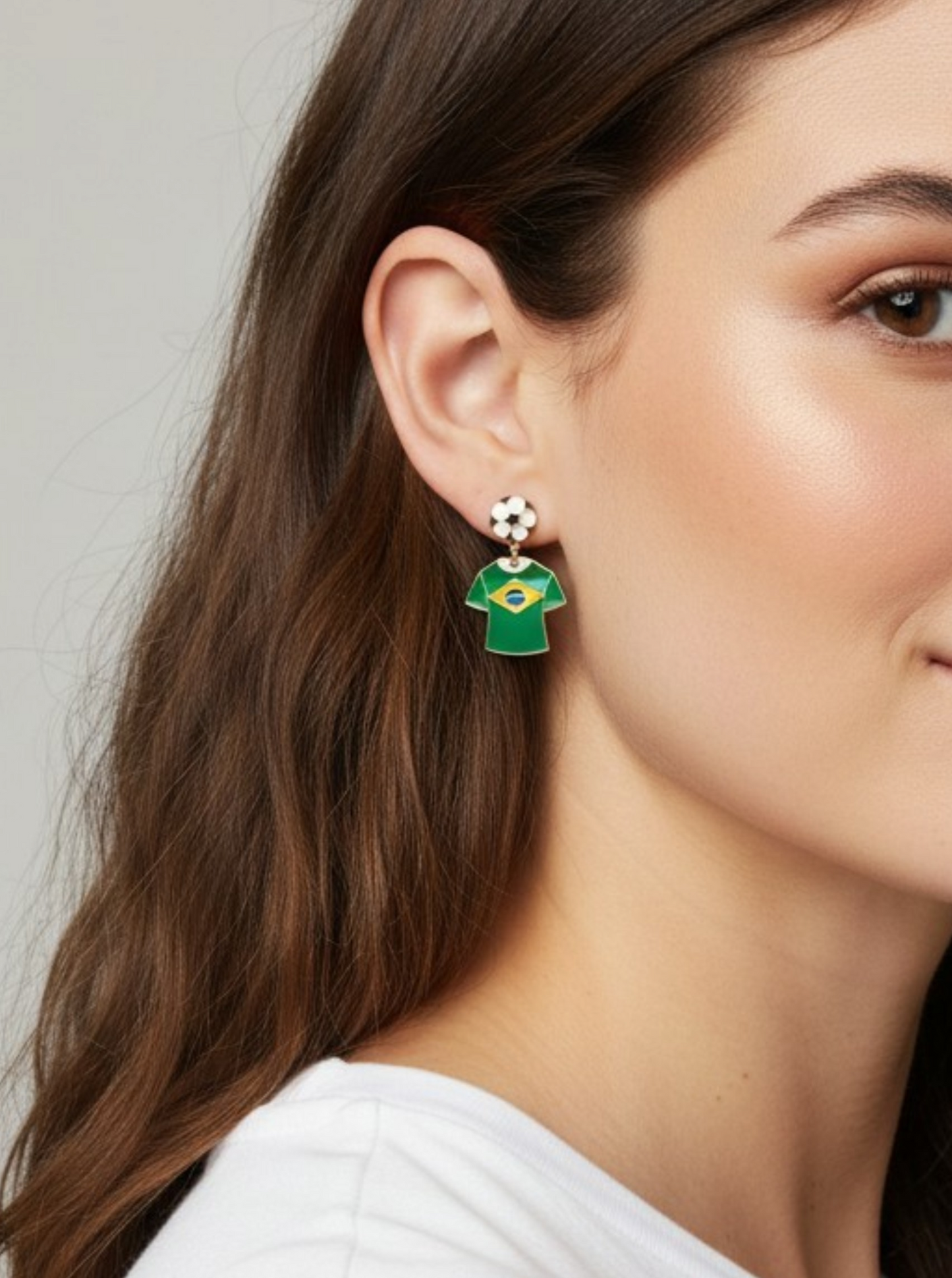 Enameled Soccer Shirt Earrings