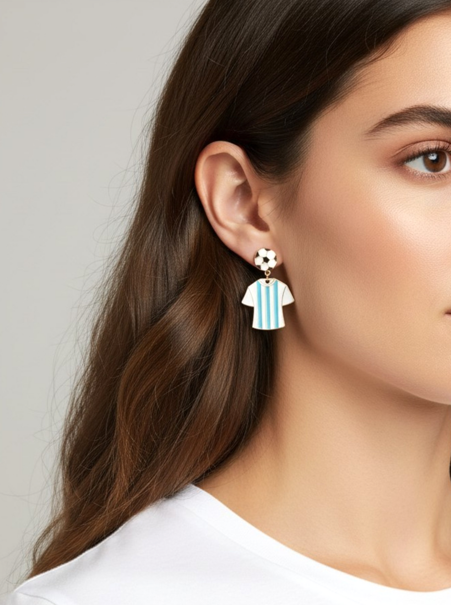 Enameled Soccer Shirt Earrings