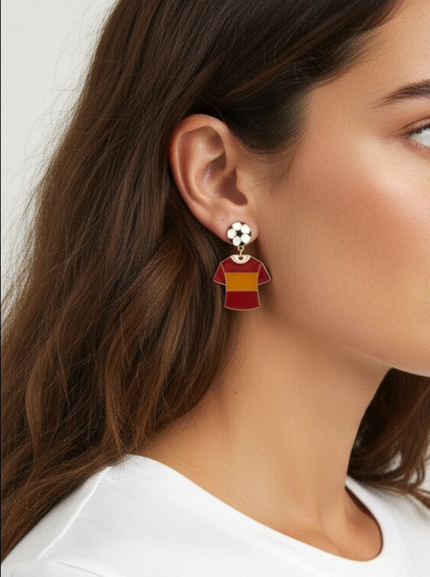 Enameled Soccer Shirt Earrings