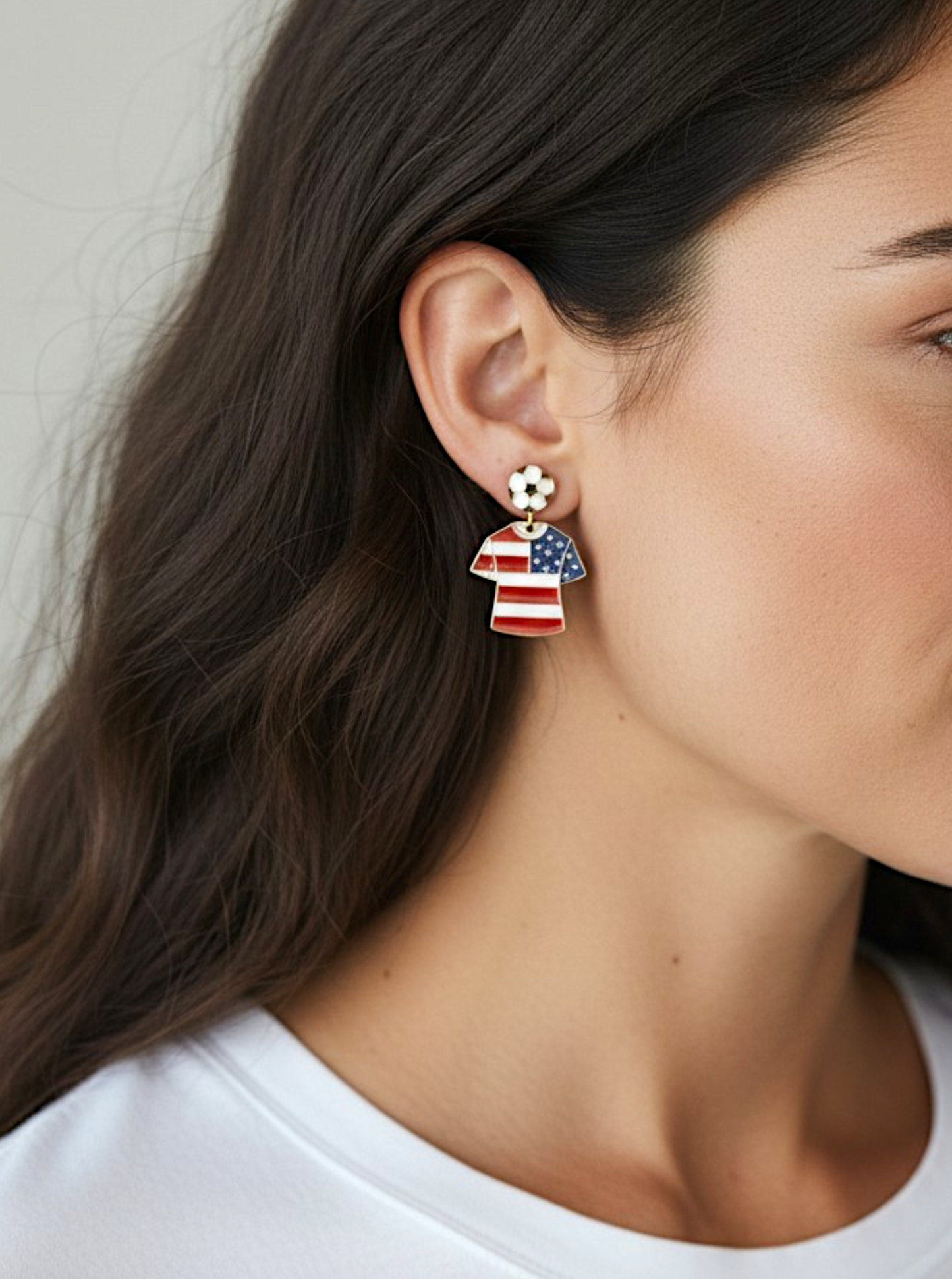 Enameled Soccer Shirt Earrings