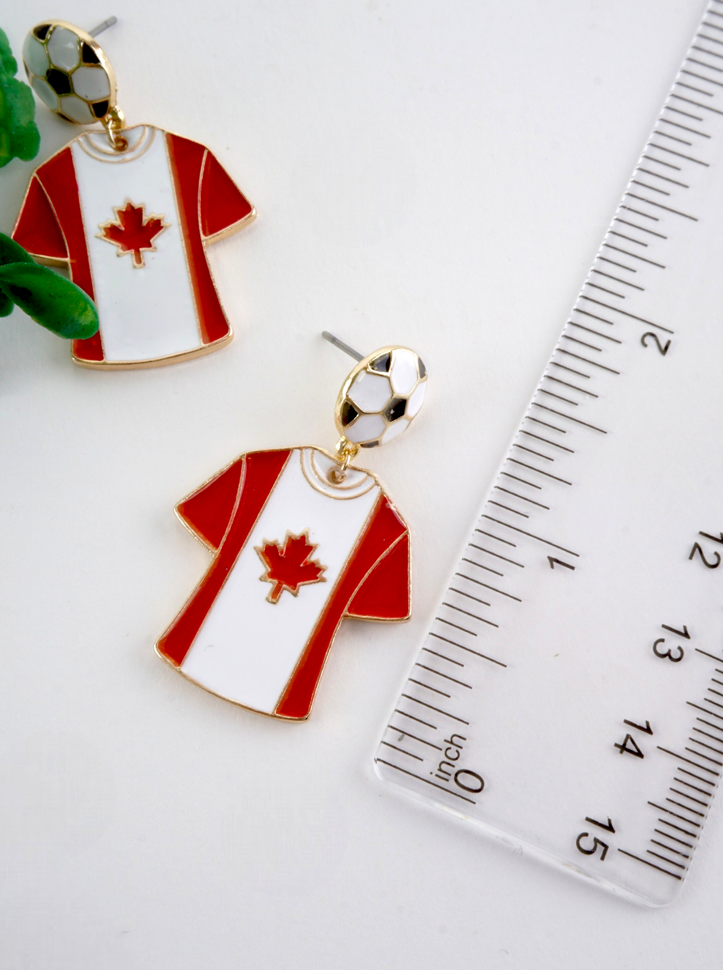 Enameled Soccer Shirt Earrings