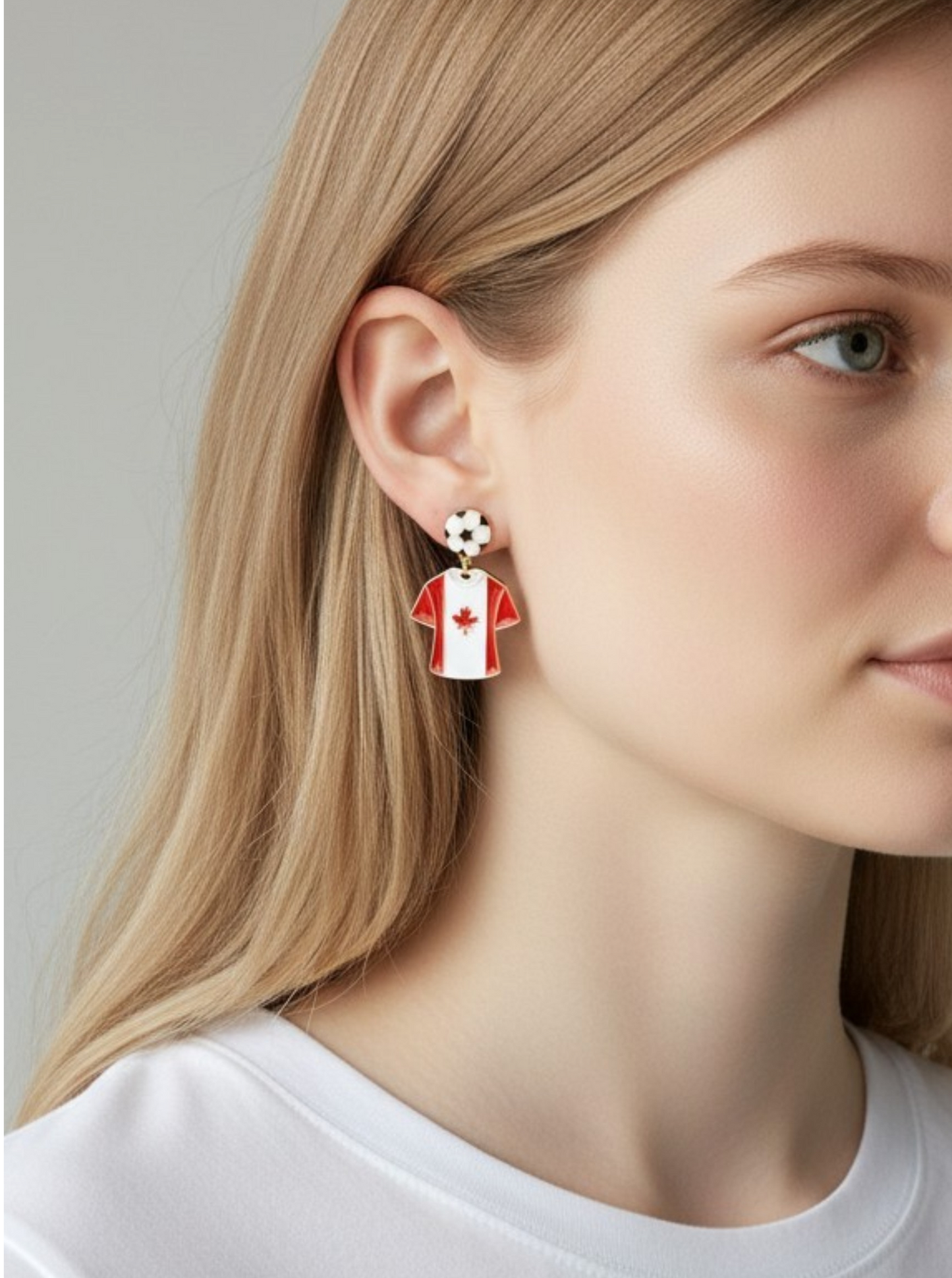 Enameled Soccer Shirt Earrings