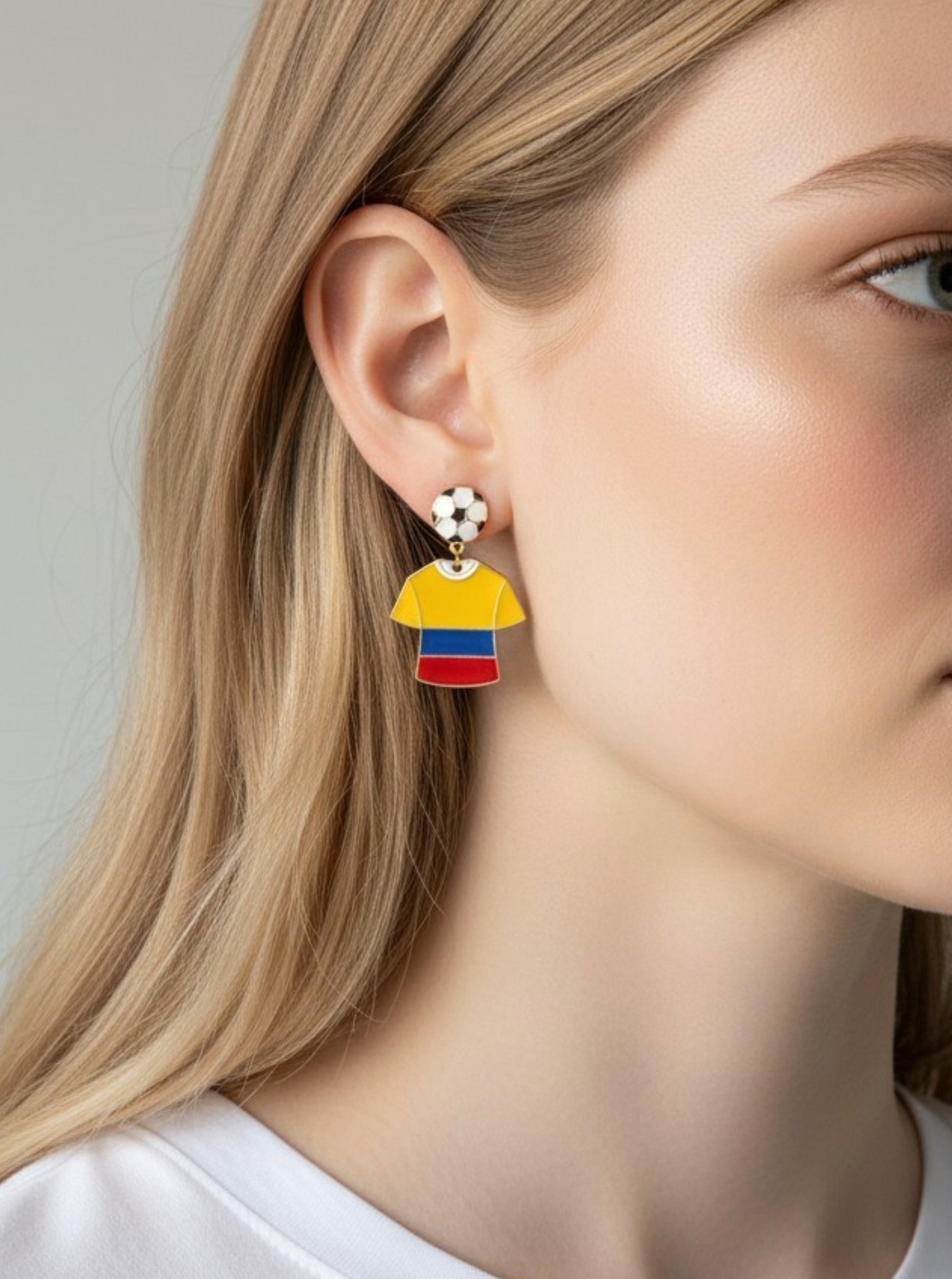 Enameled Soccer Shirt Earrings