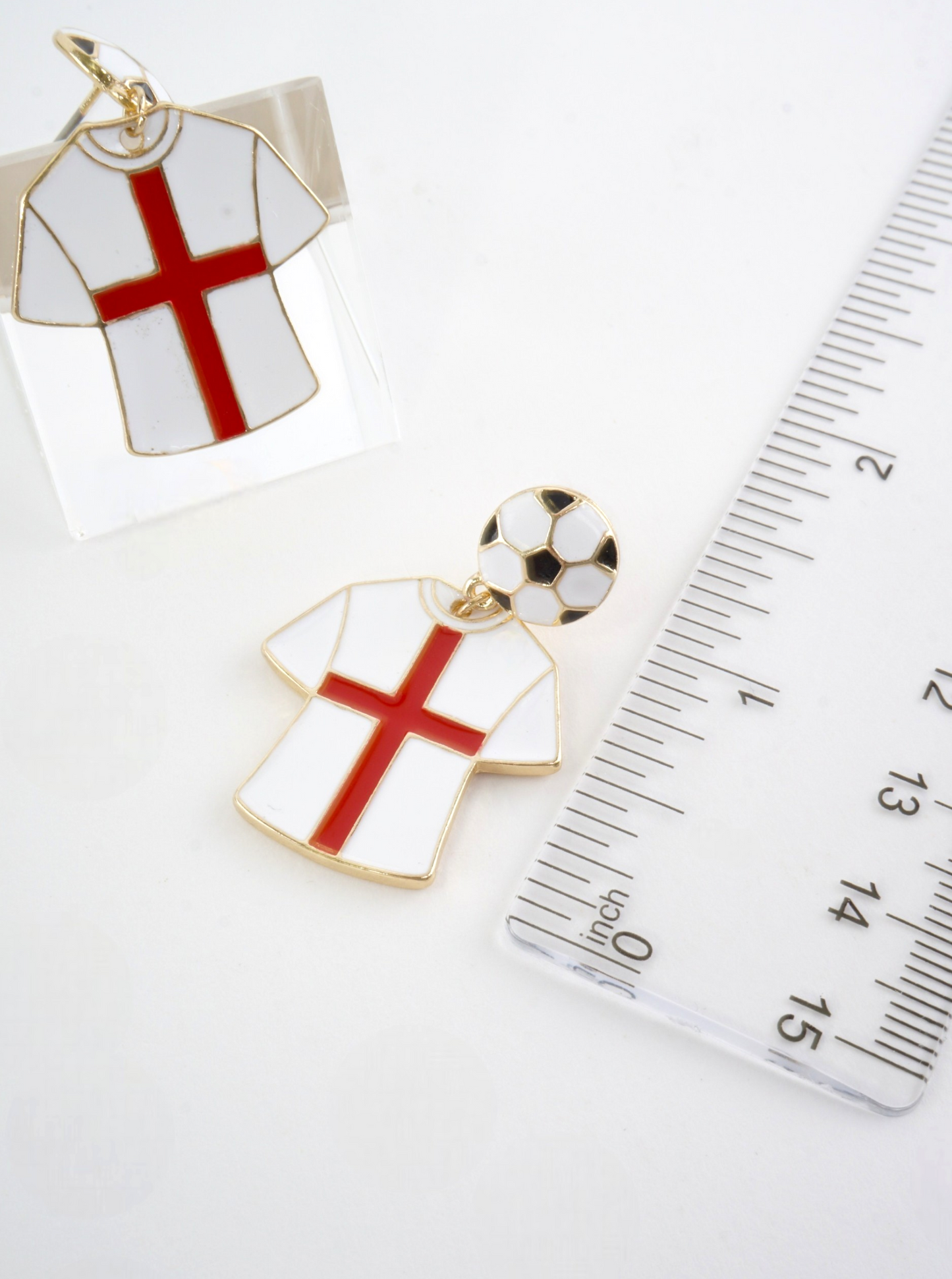 Enameled Soccer Shirt Earrings