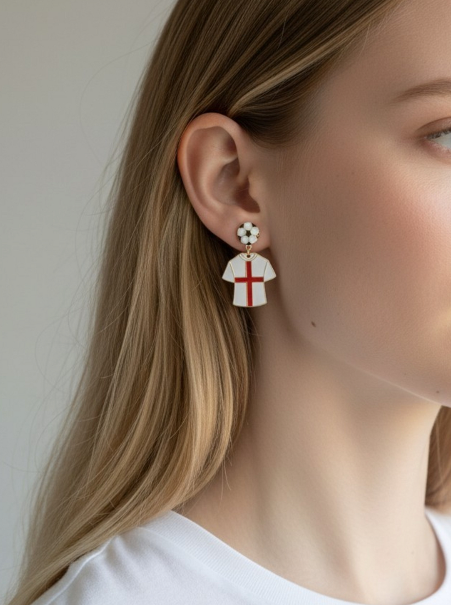 Enameled Soccer Shirt Earrings