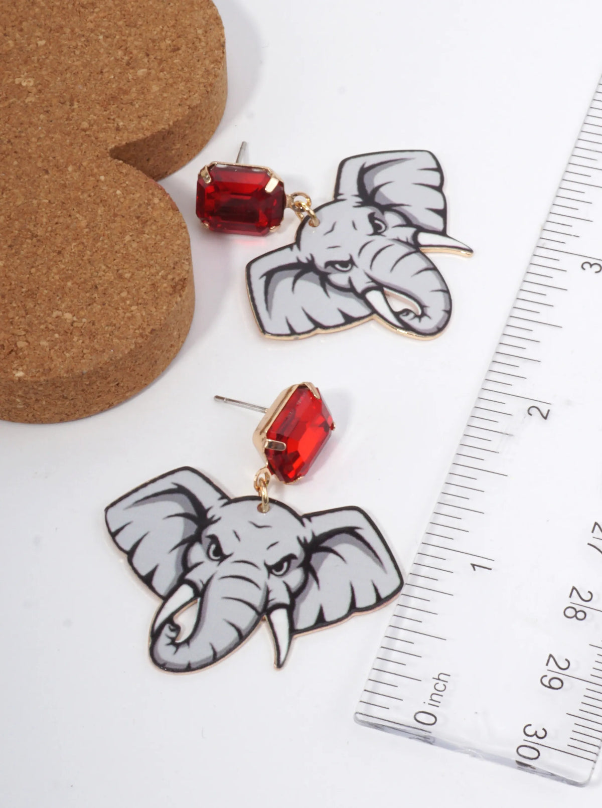 Gameday Enameled Elephant Drop Earrings