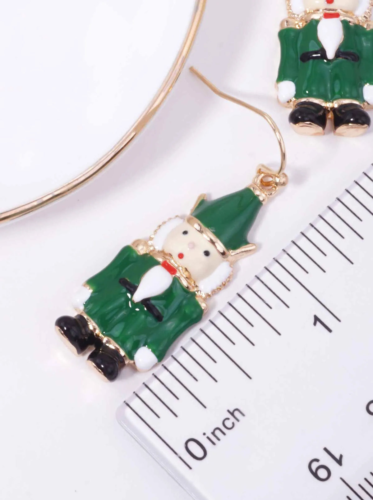 Enamel Nutcracker Hook Drop Earrings