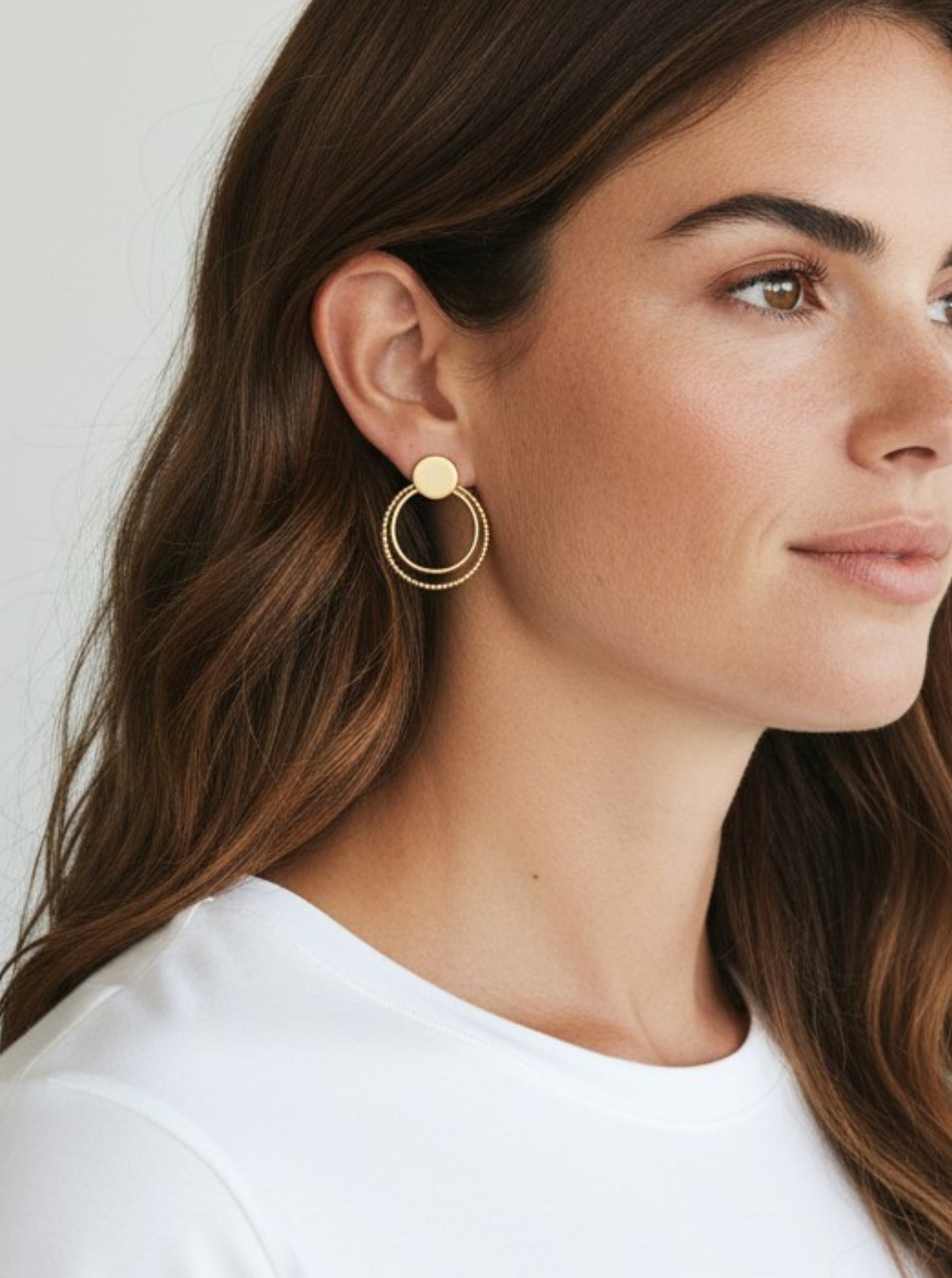 Textured Round Geometric Stud Earrings