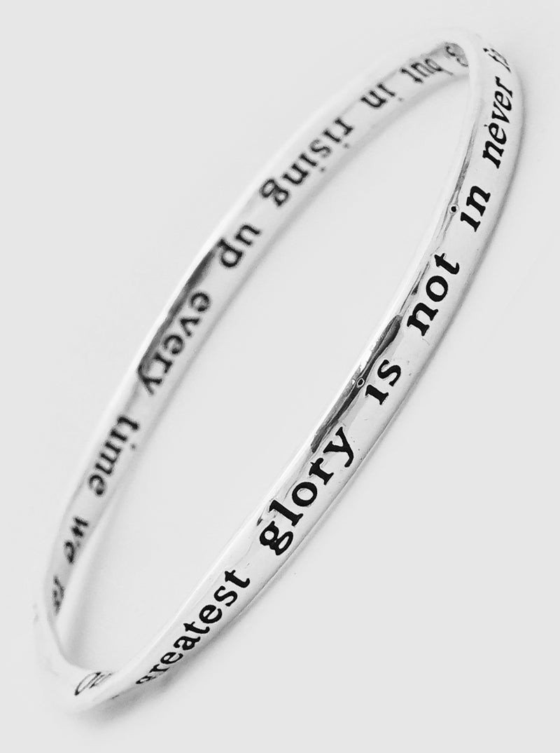 MESSAGE ENGRAVED METAL BANGLE BRACELETS