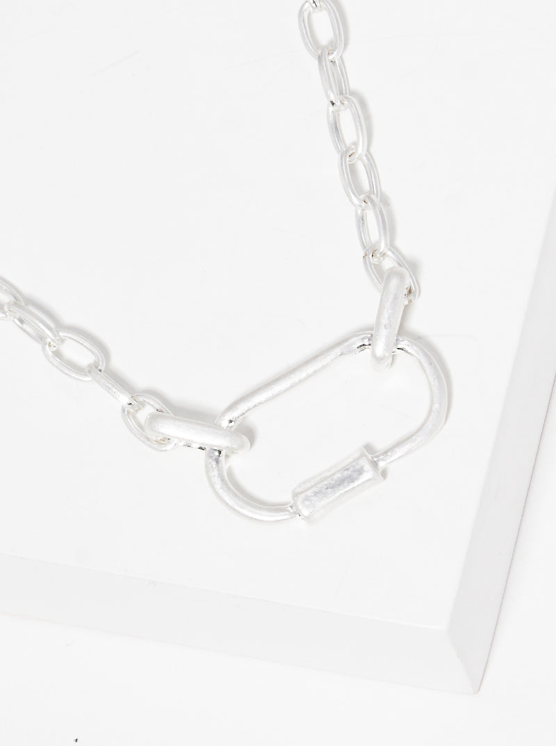 METAL CARABINER CHAIN CHOKER NECKLACE