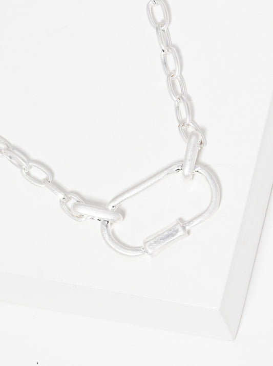 METAL CARABINER CHAIN CHOKER NECKLACE