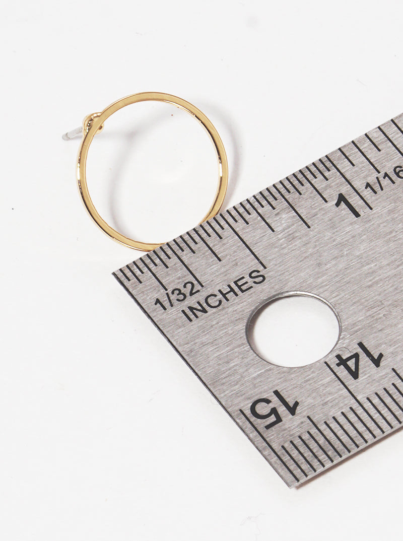 METAL HOLLOW ROUND POST STUD EARRINGS