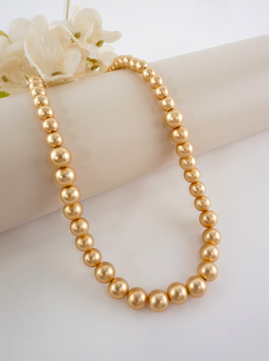 Elegant Matte Metallic Beads Necklace