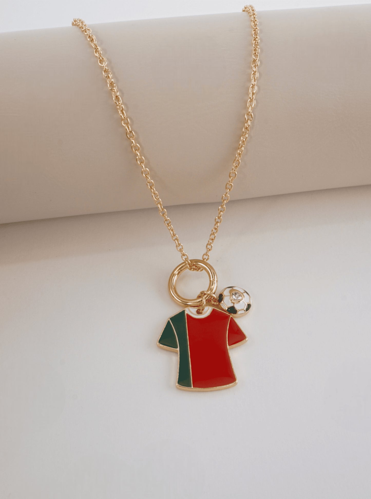 Enameled Soccer Shirt Choker Necklace