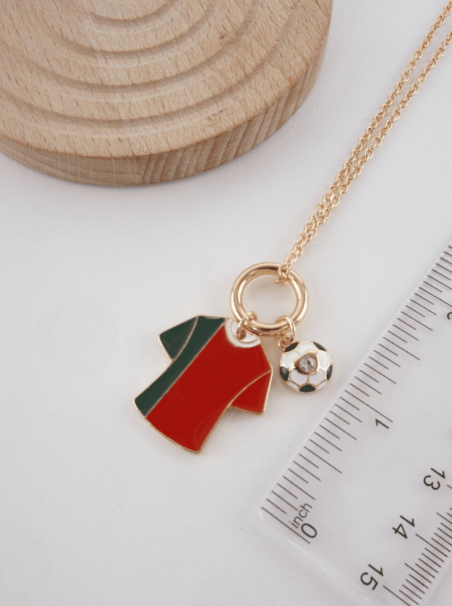 Enameled Soccer Shirt Choker Necklace