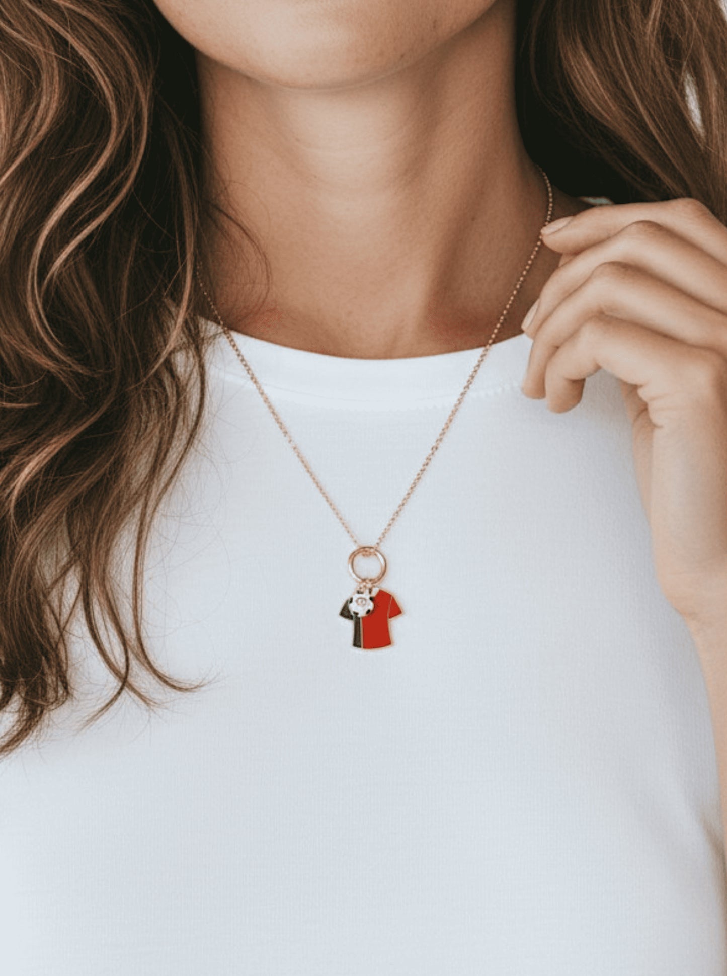 Enameled Soccer Shirt Choker Necklace