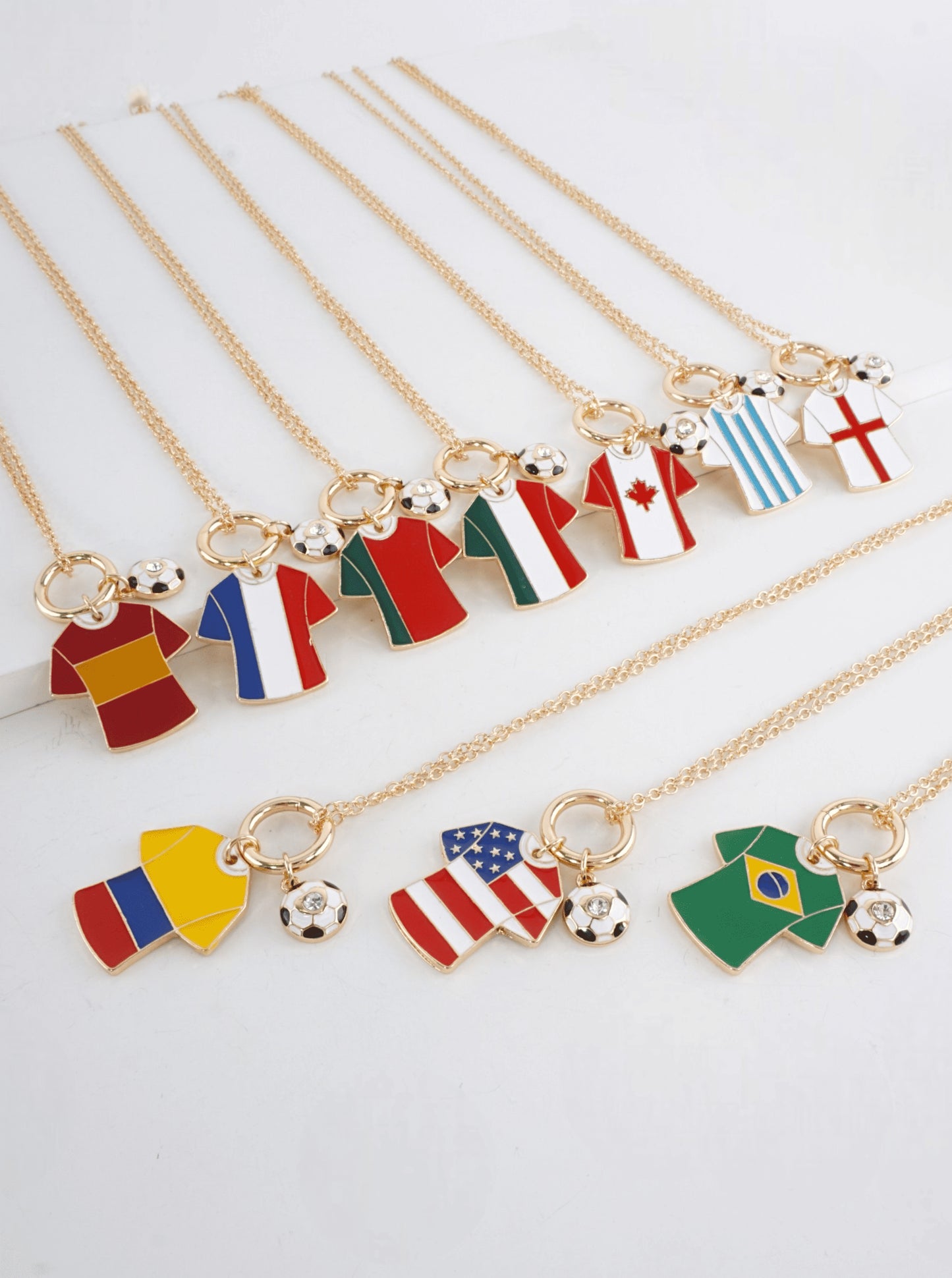 Enameled Soccer Shirt Choker Necklace
