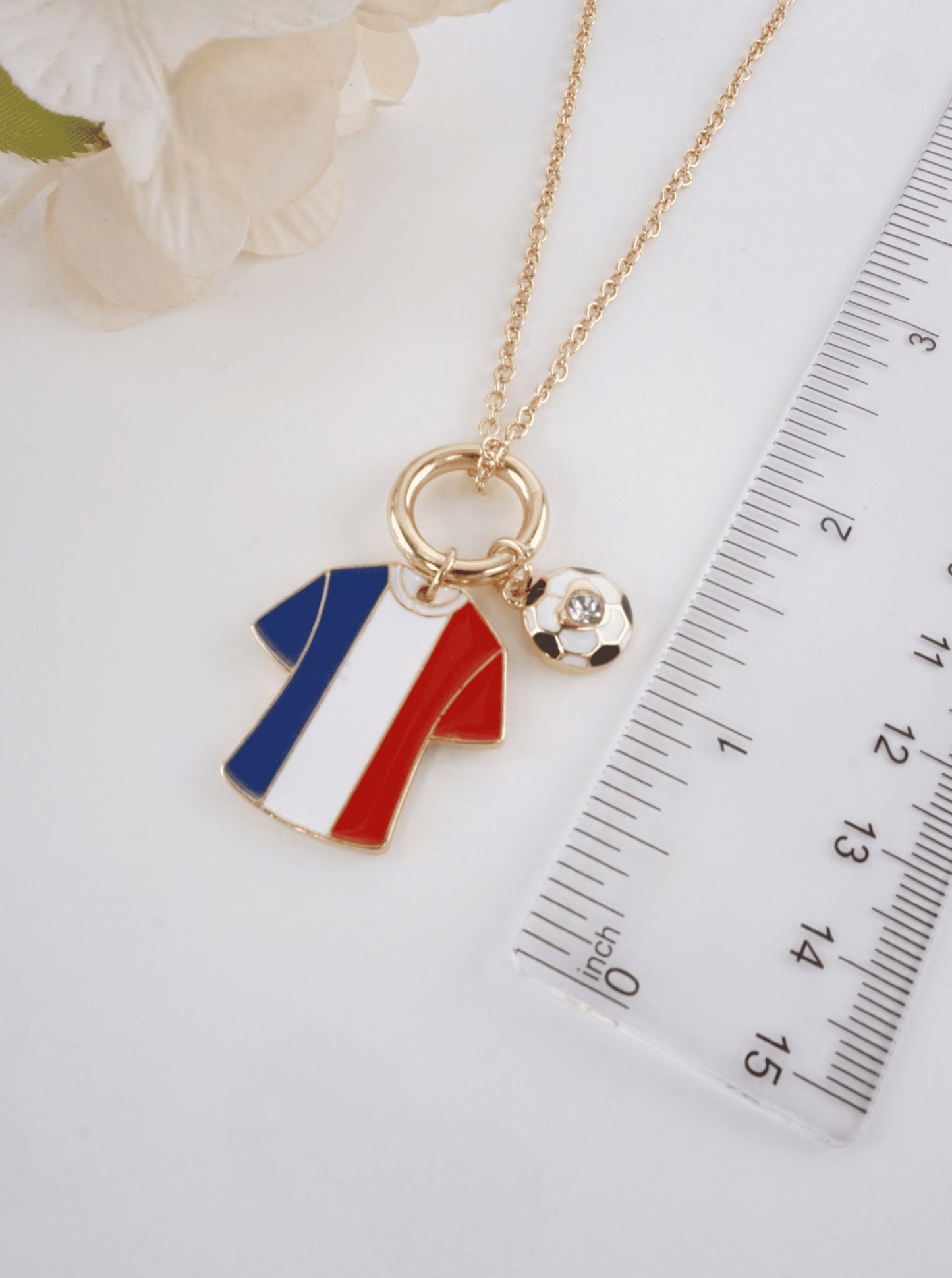 Enameled Soccer Shirt Choker Necklace
