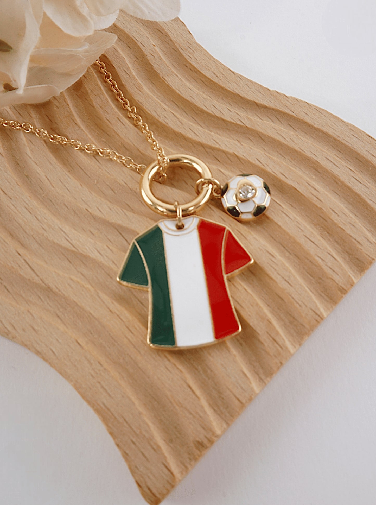 Enameled Soccer Shirt Choker Necklace