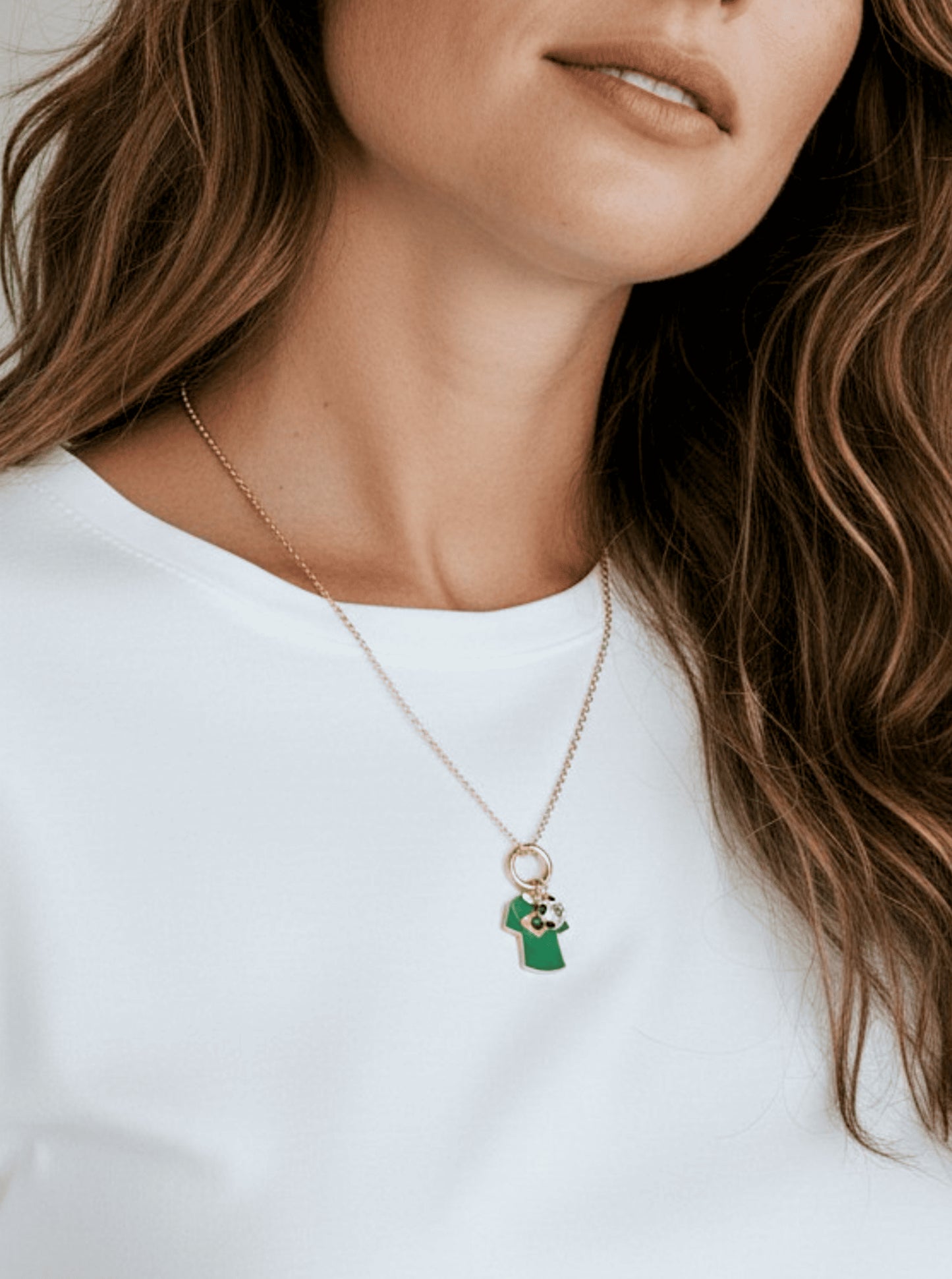 Enameled Soccer Shirt Choker Necklace
