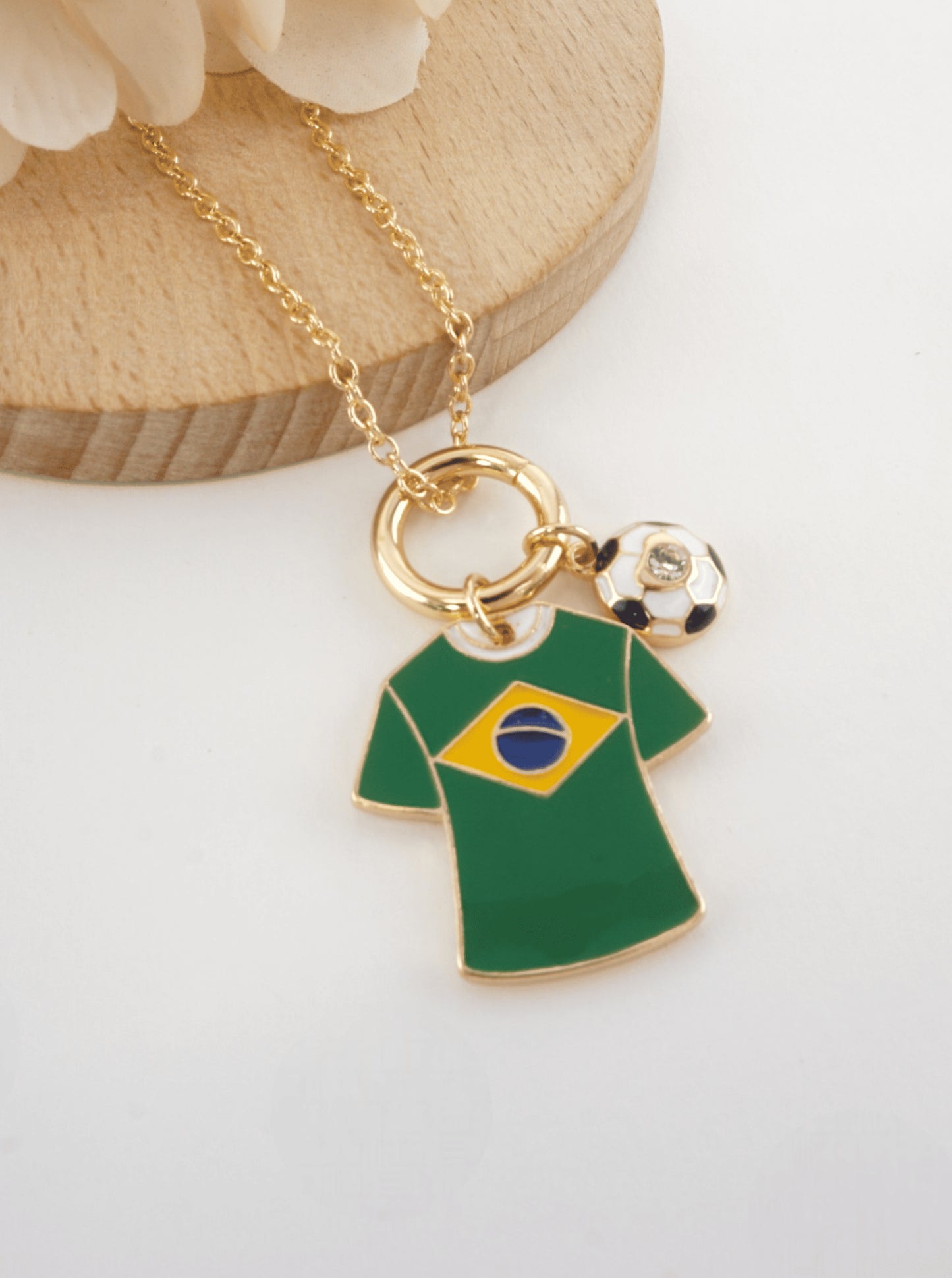 Enameled Soccer Shirt Choker Necklace
