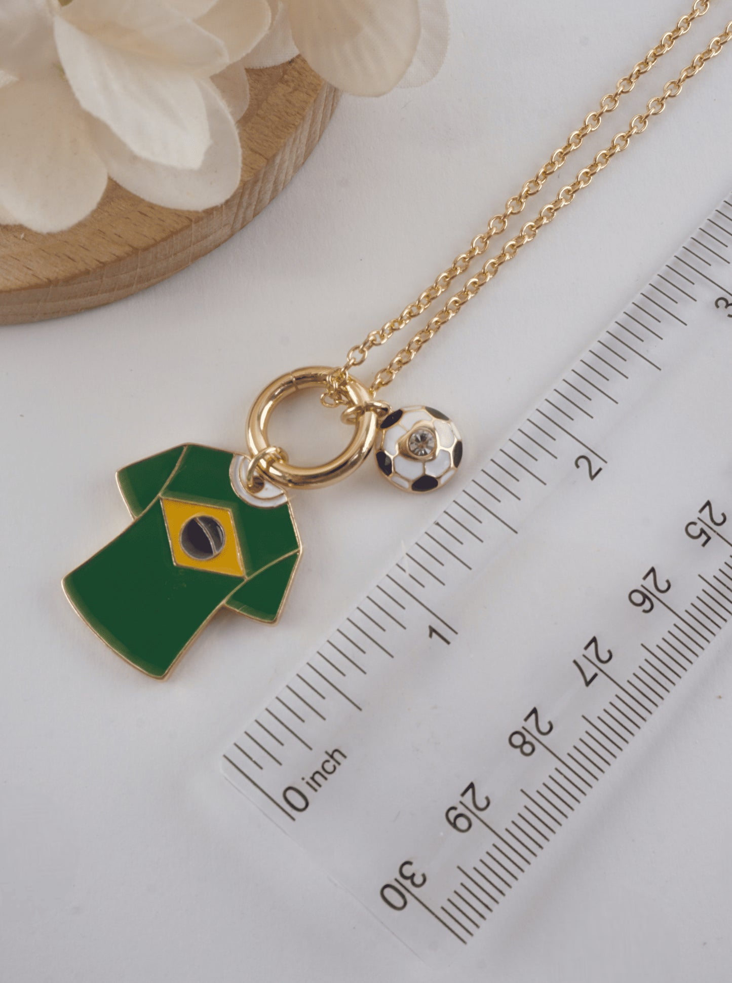 Enameled Soccer Shirt Choker Necklace