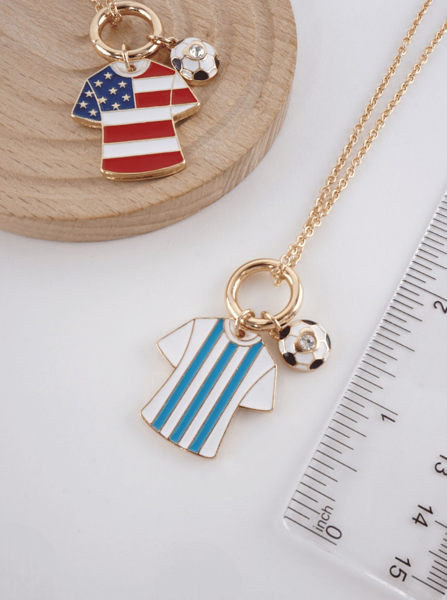 Enameled Soccer Shirt Choker Necklace