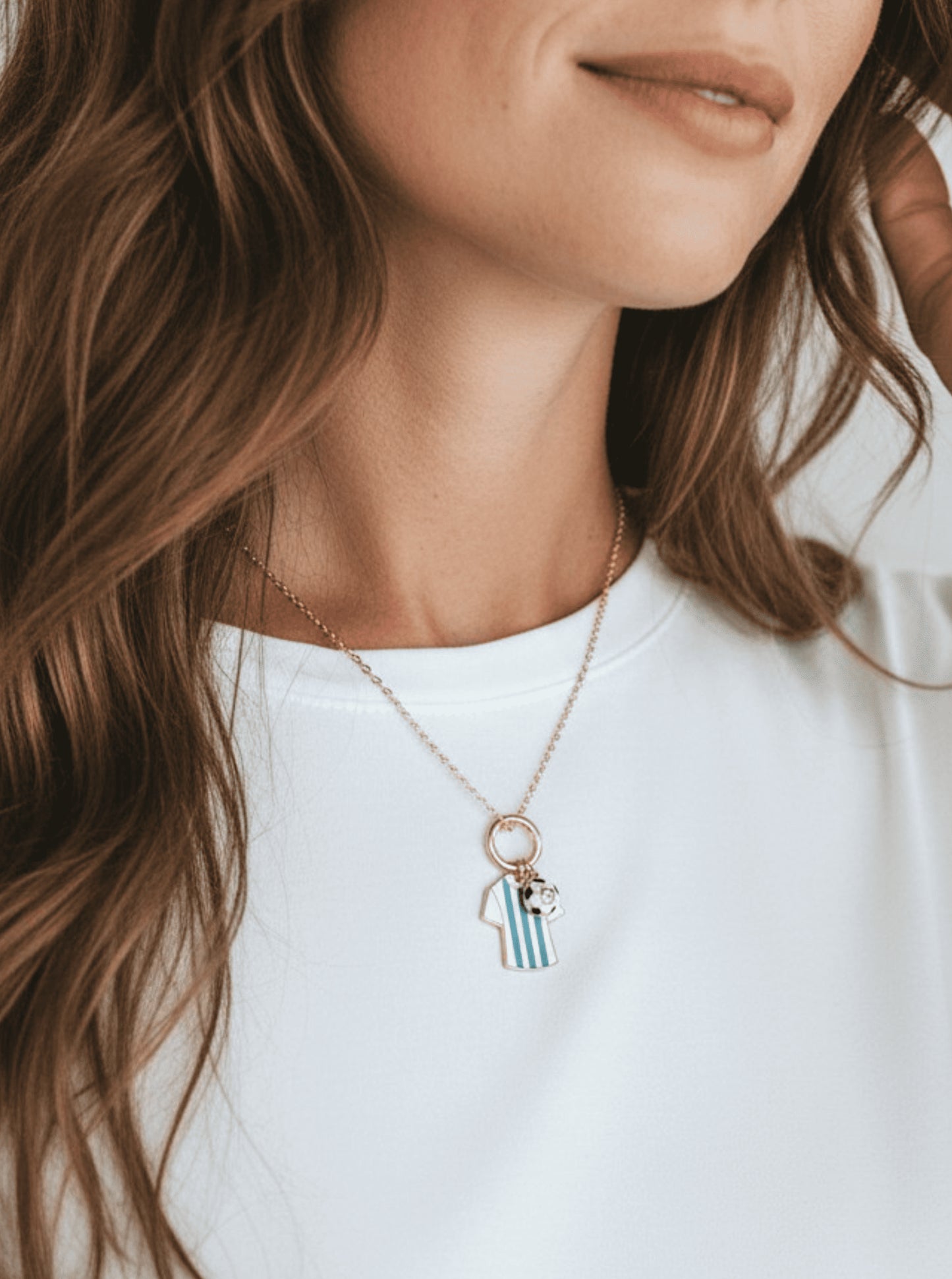 Enameled Soccer Shirt Choker Necklace