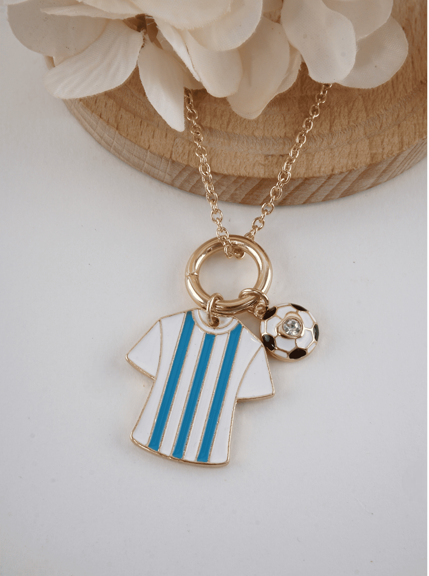 Enameled Soccer Shirt Choker Necklace