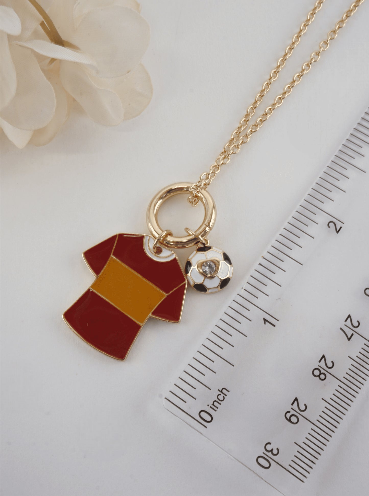 Enameled Soccer Shirt Choker Necklace