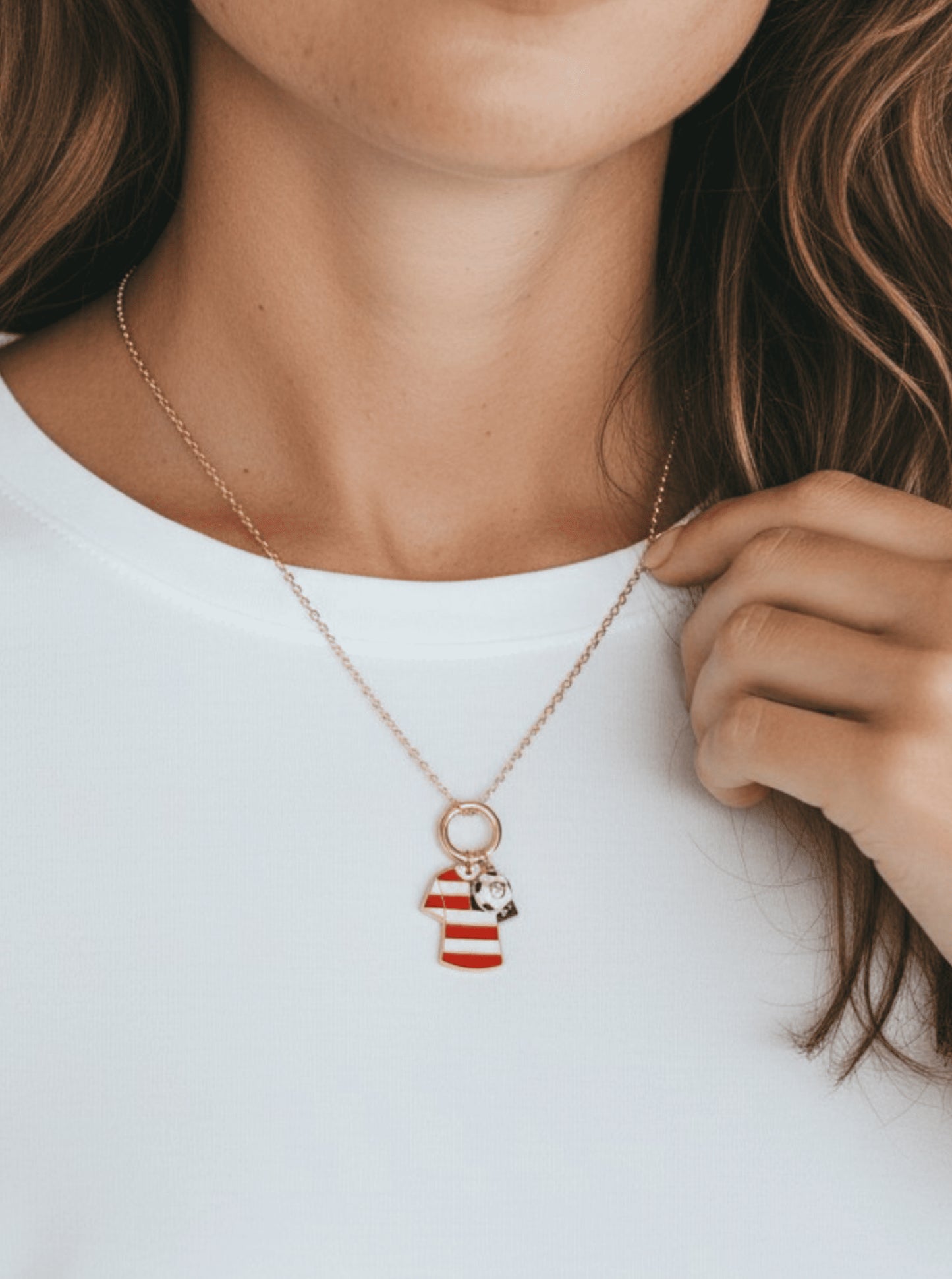 Enameled Soccer Shirt Choker Necklace