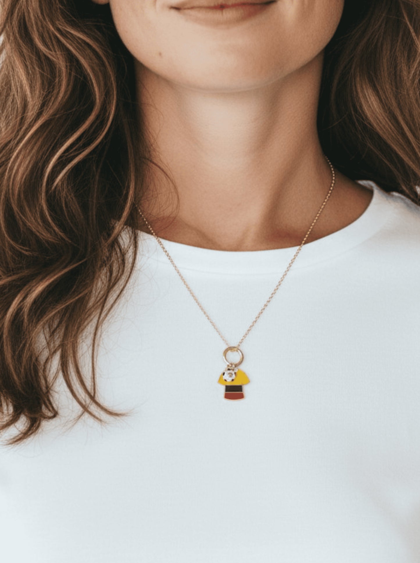 Enameled Soccer Shirt Choker Necklace