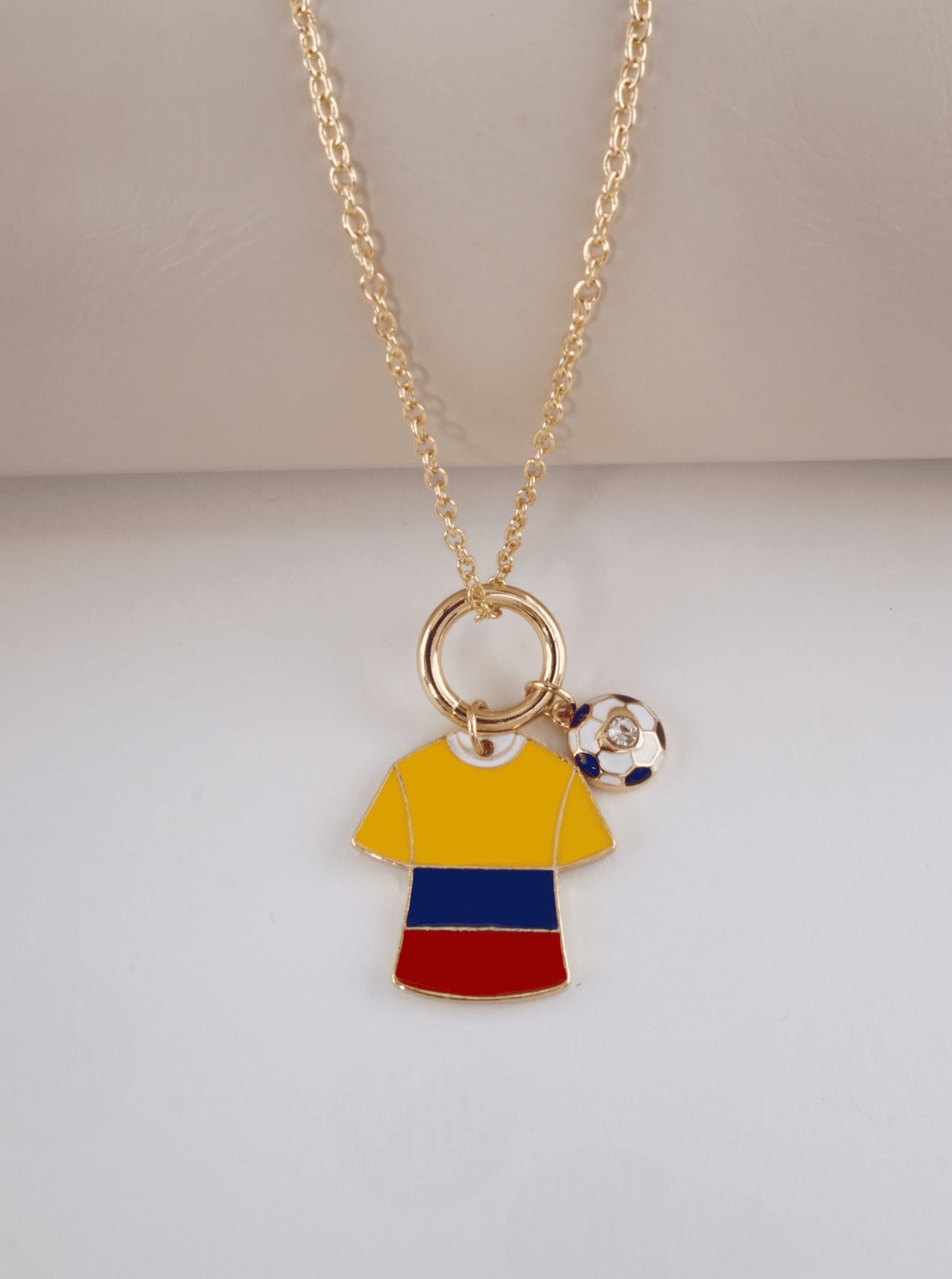 Enameled Soccer Shirt Choker Necklace