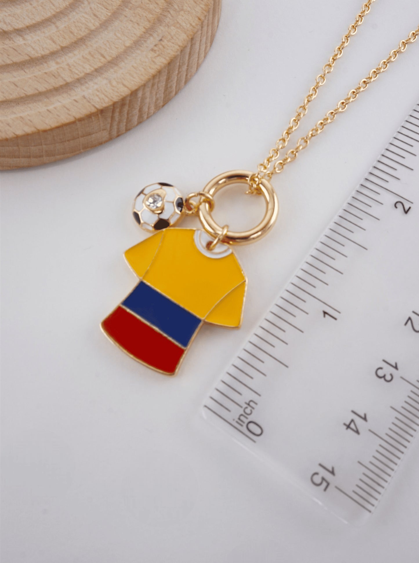 Enameled Soccer Shirt Choker Necklace