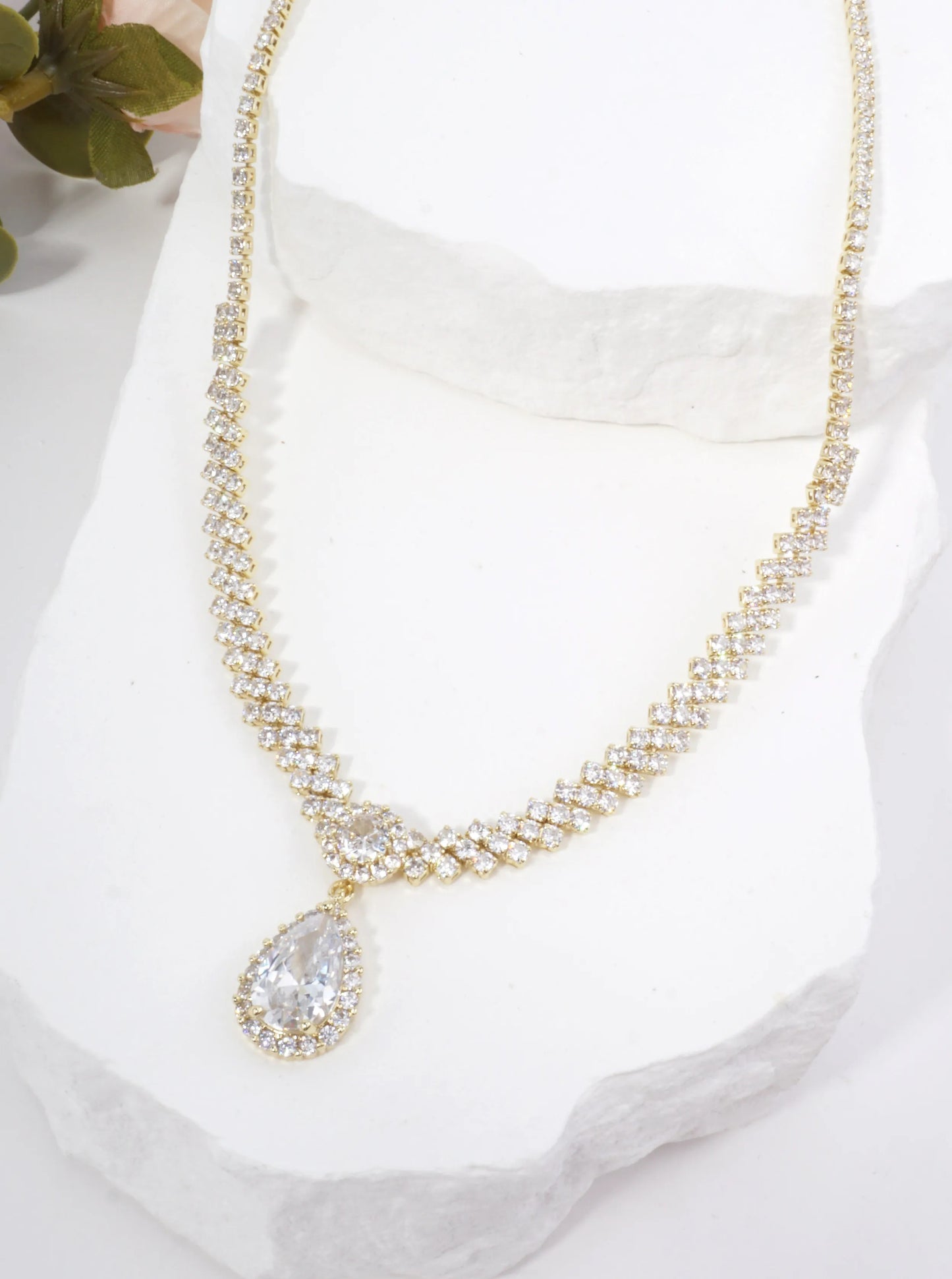 Teardrop Pave Tennis Necklace Design