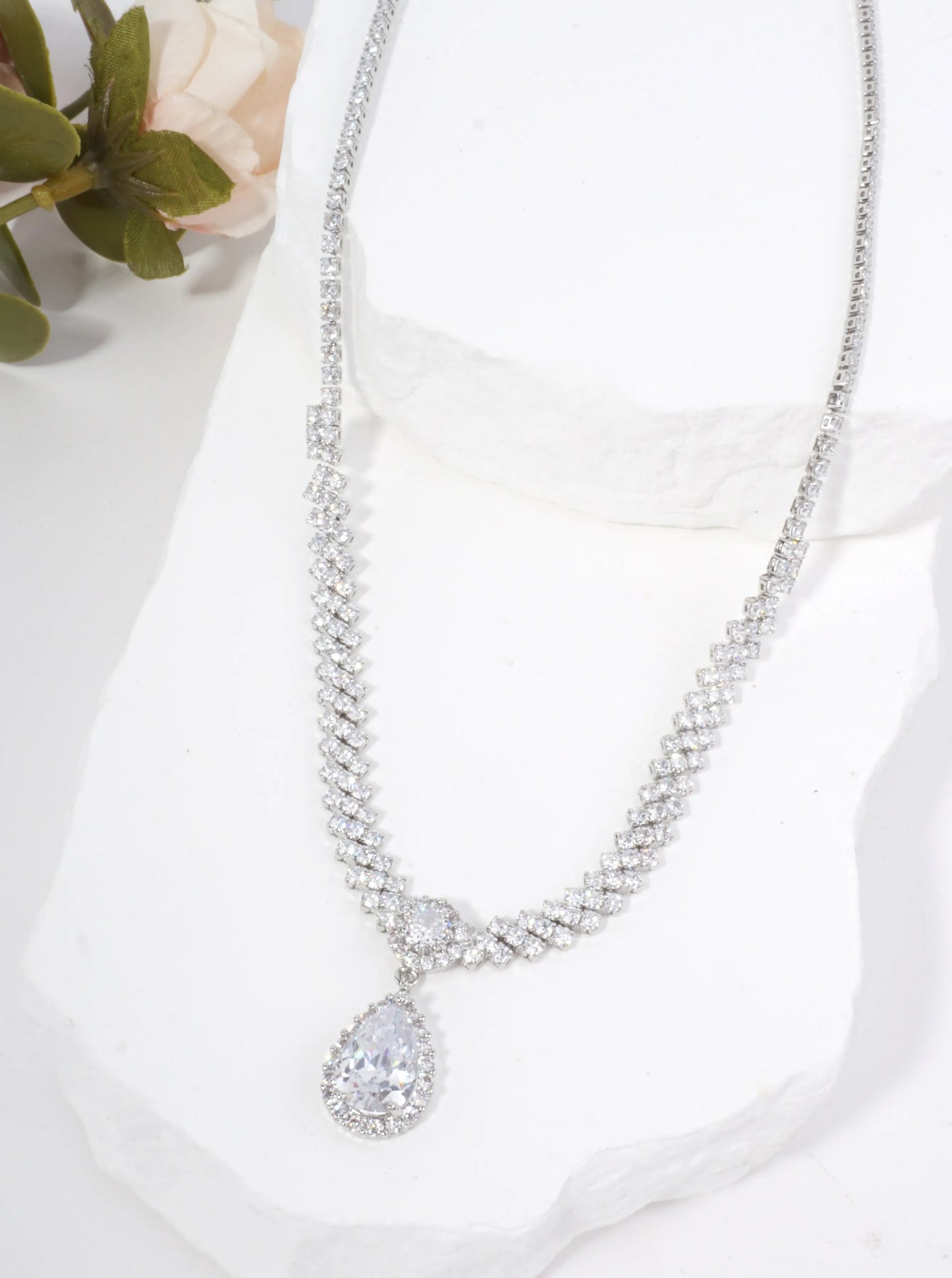 Teardrop Pave Tennis Necklace Design
