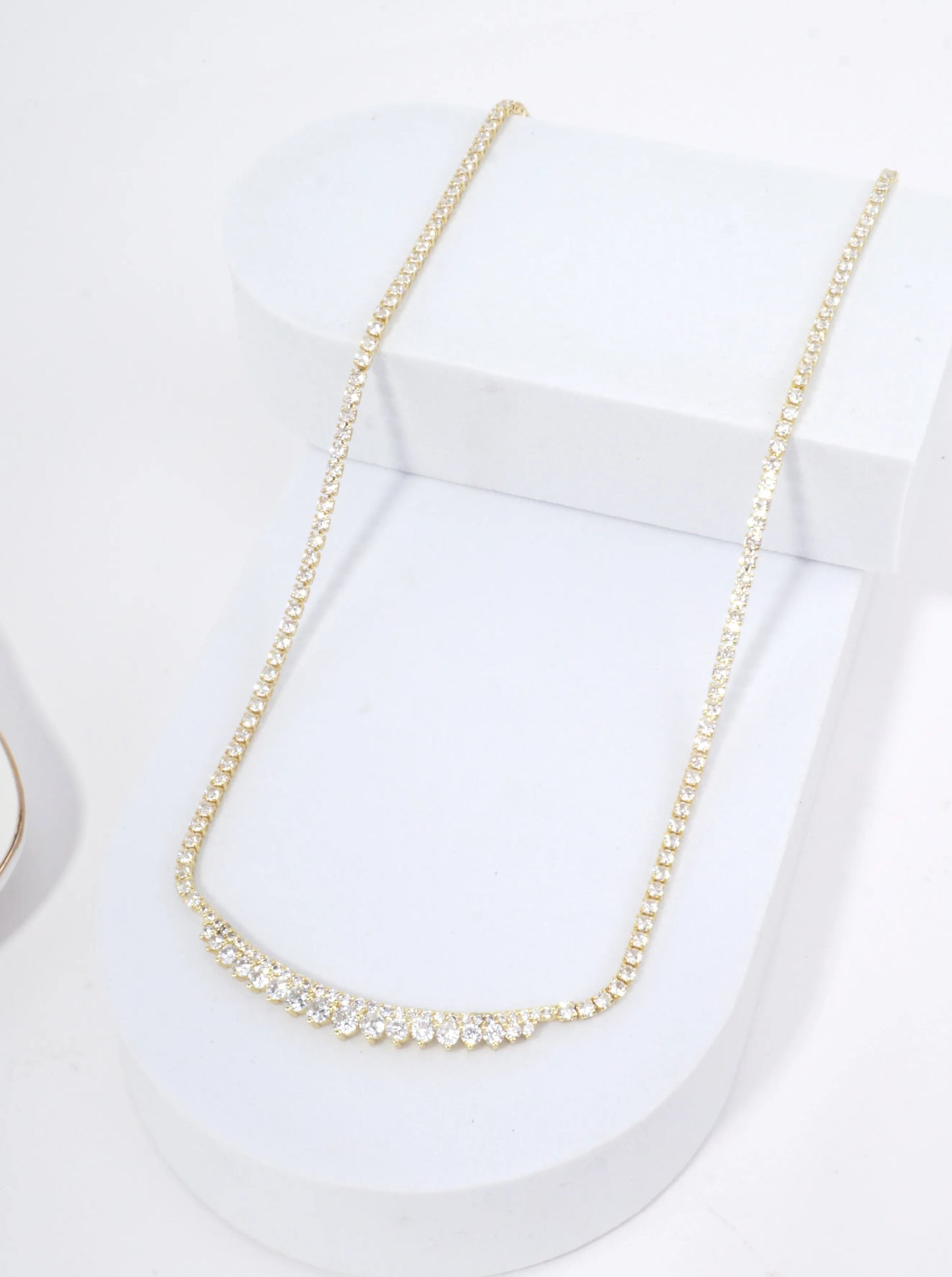 Faceted Artistic Cubic Zirconia Tennis Necklace