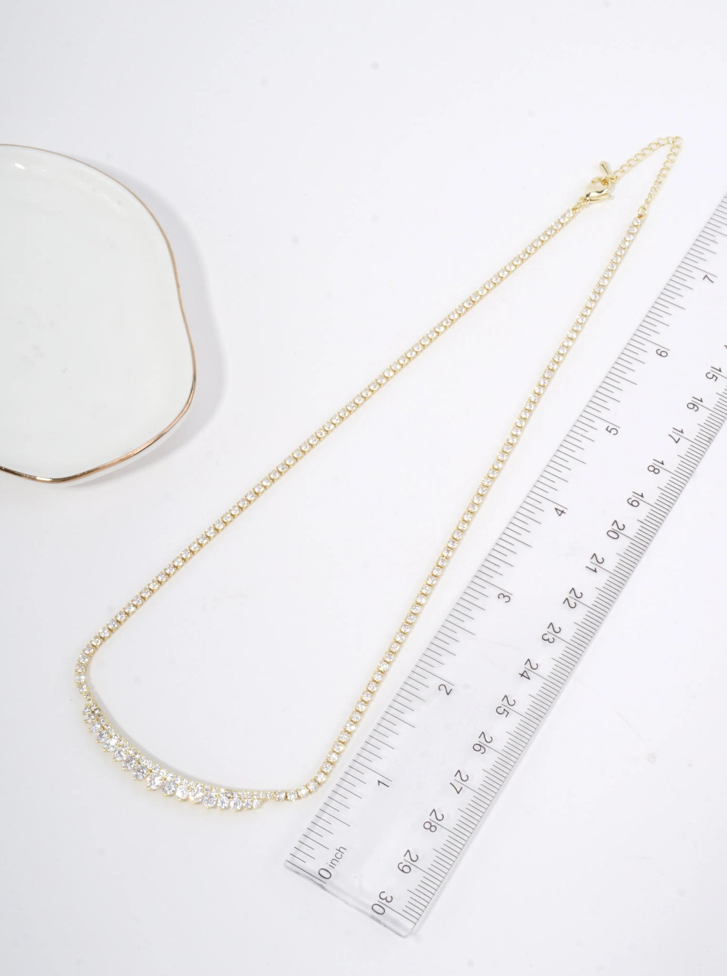 Faceted Artistic Cubic Zirconia Tennis Necklace