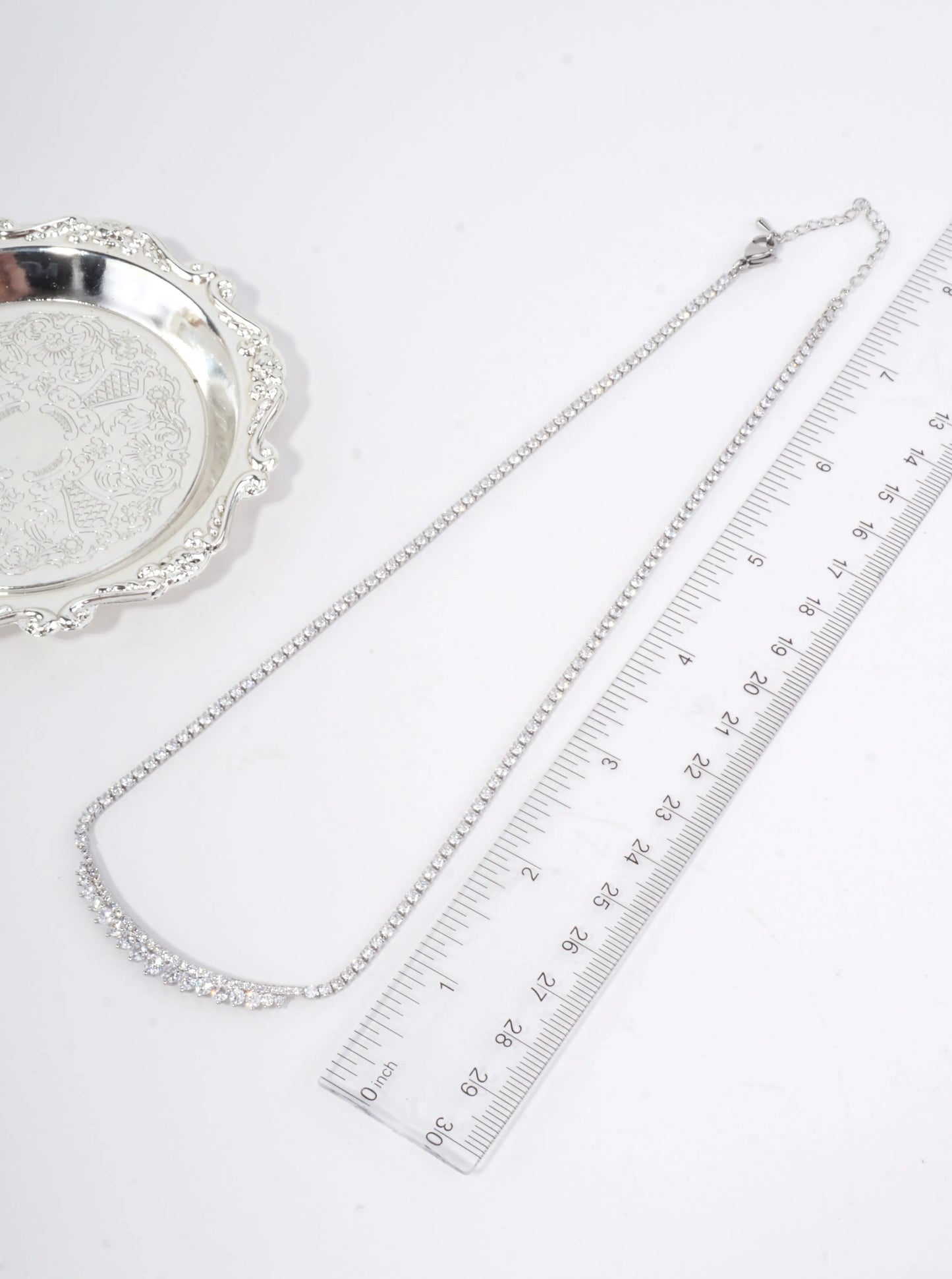 Faceted Artistic Cubic Zirconia Tennis Necklace