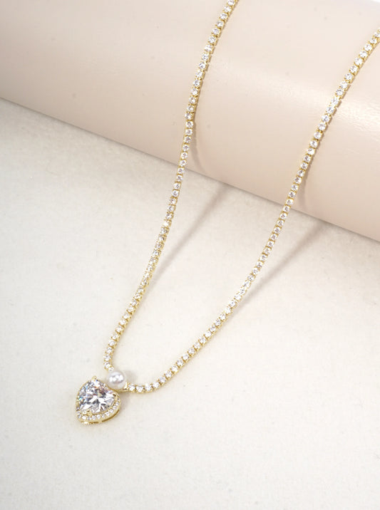 Love Inspired Heart Tennis Necklace