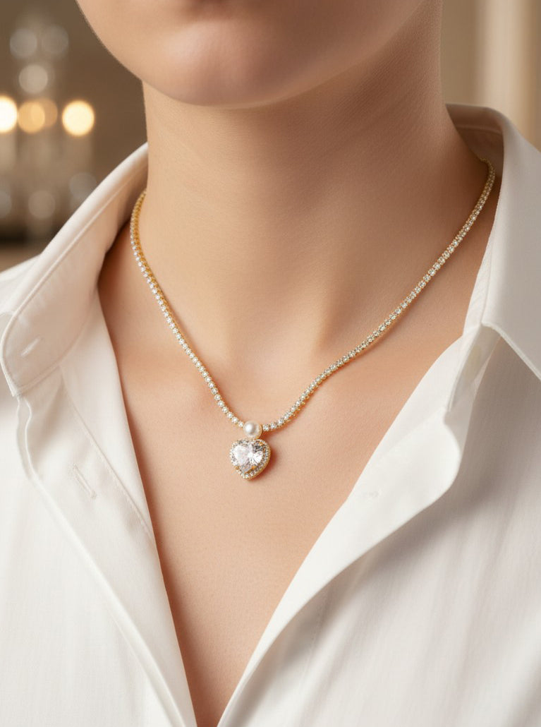 Love Inspired Heart Tennis Necklace